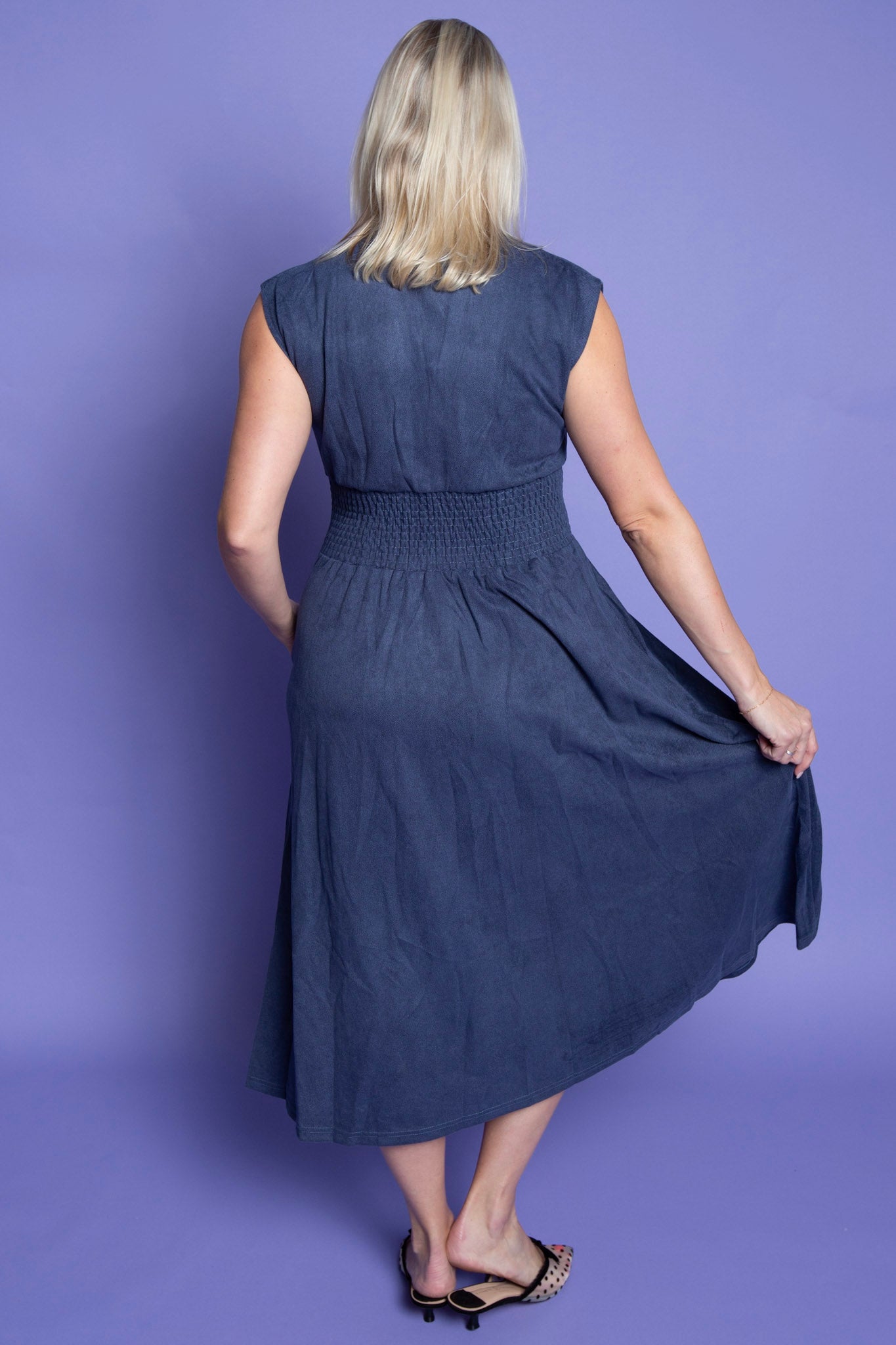 Royal Denim Dress