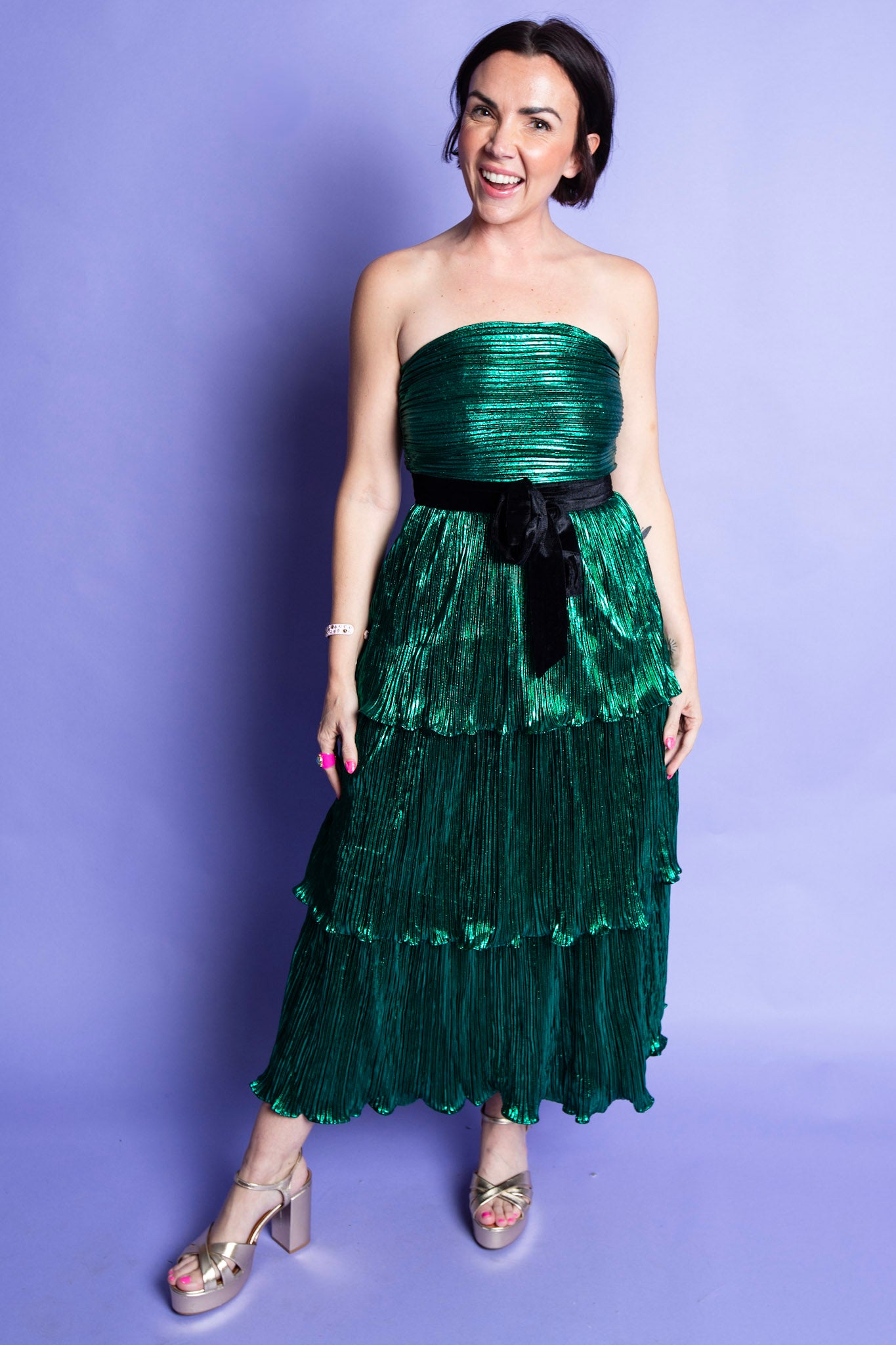 Emerald Metallic Dress