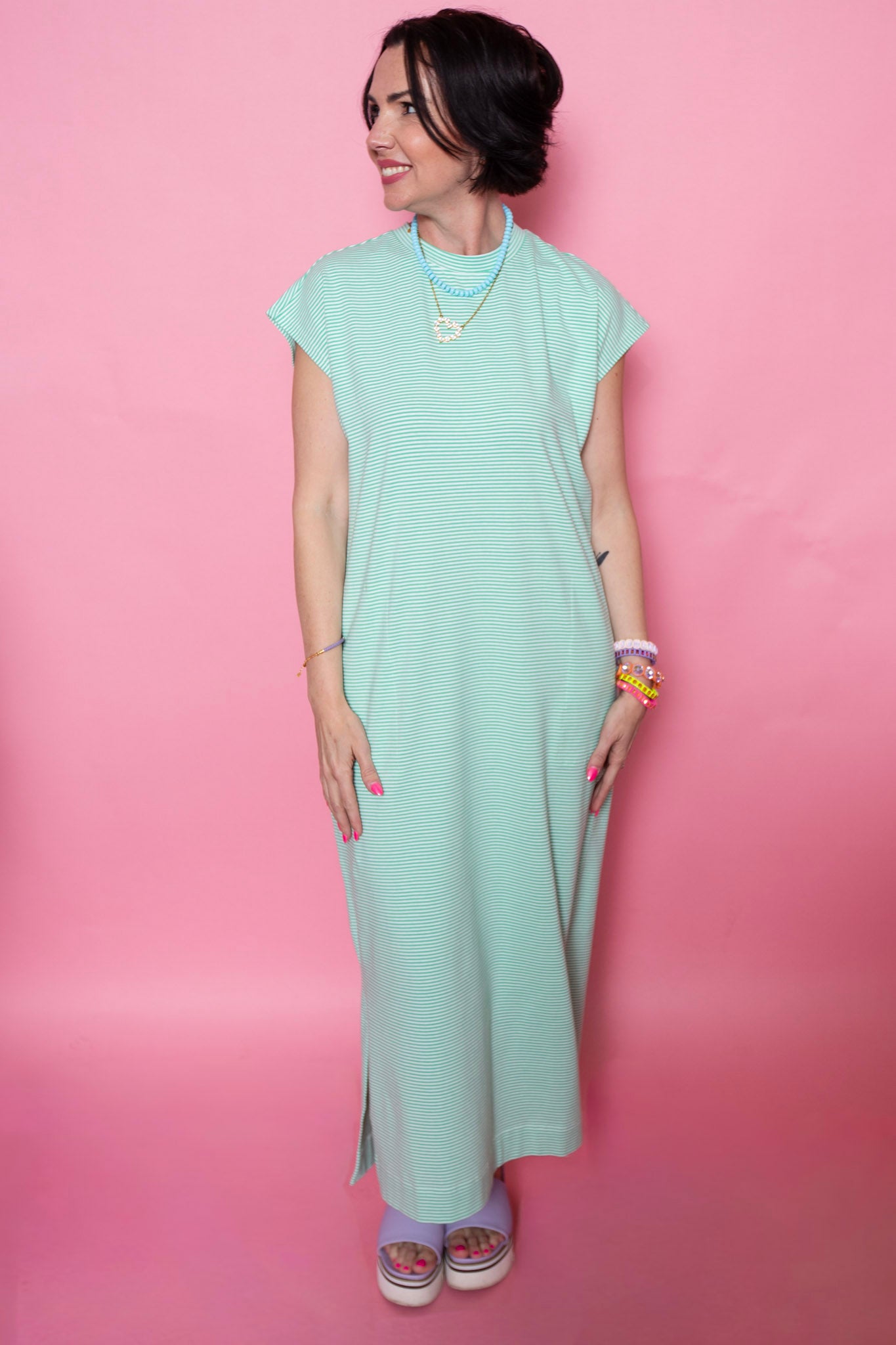 Striped Scene Midi | Mint