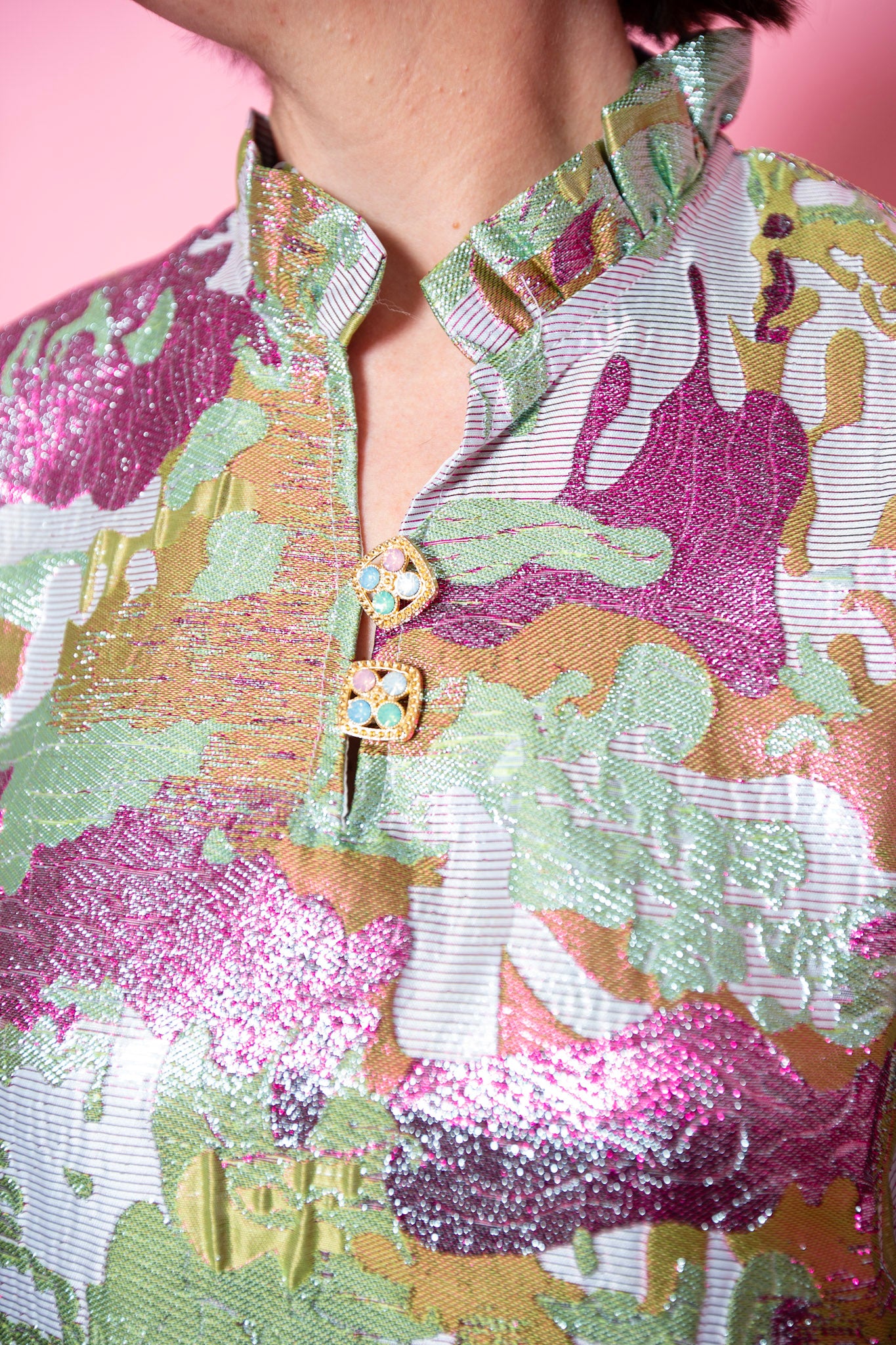 Brianna Cannon | Caftan Splash Of Spring Metallic