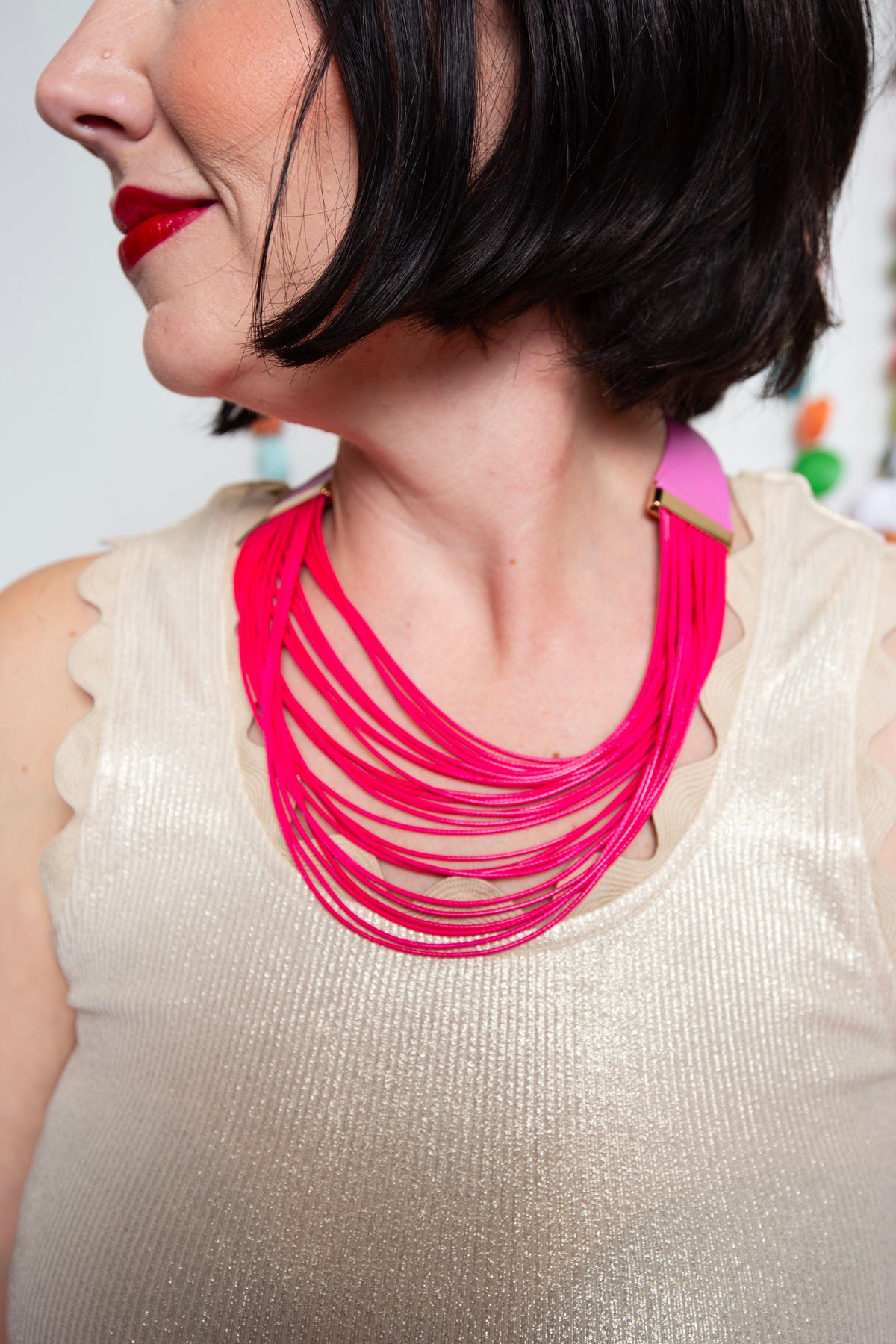 Pink Cord Magnetic Necklace