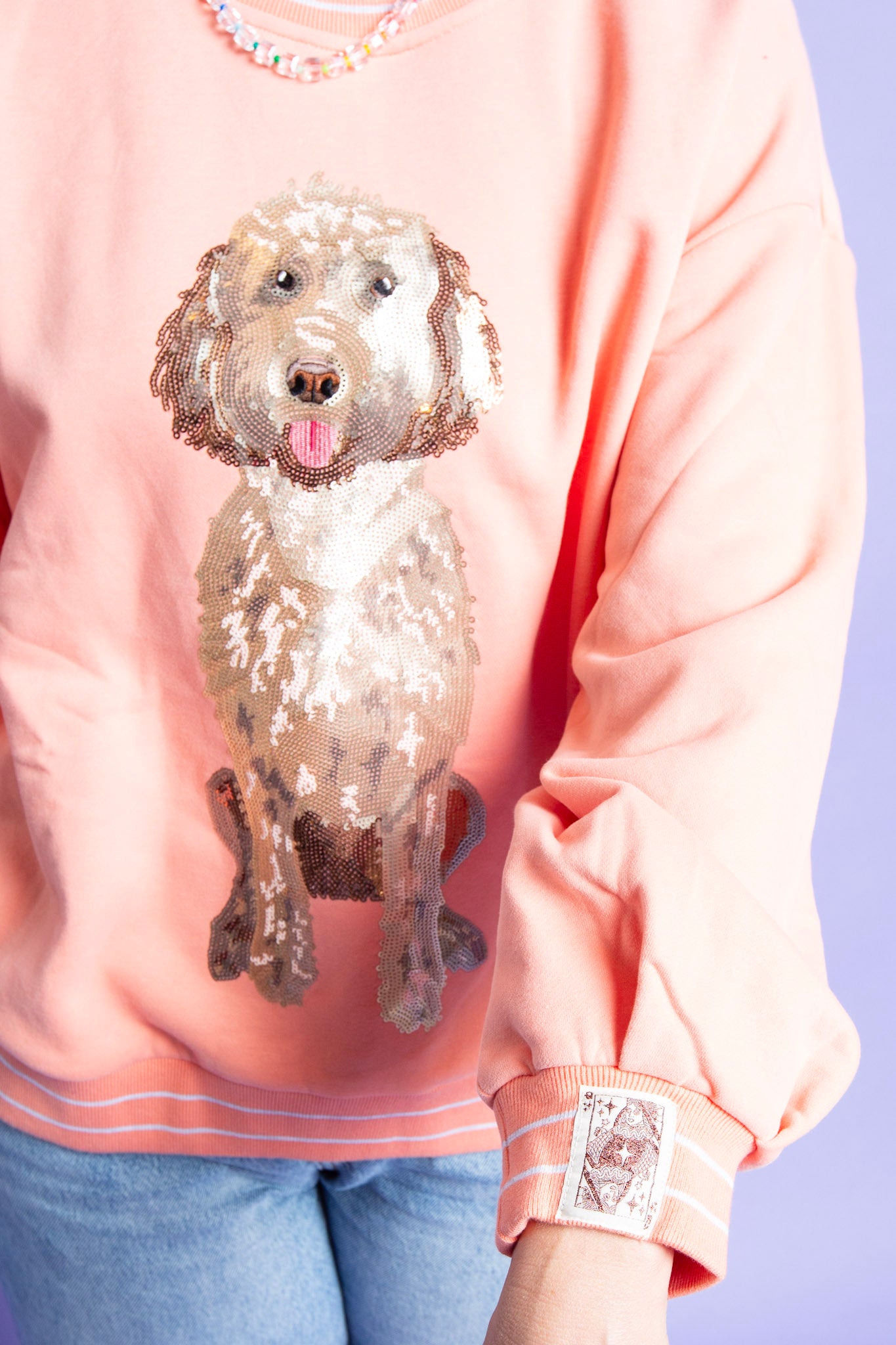 Queen of Sparkles | Peach Doodle Sweatshirt