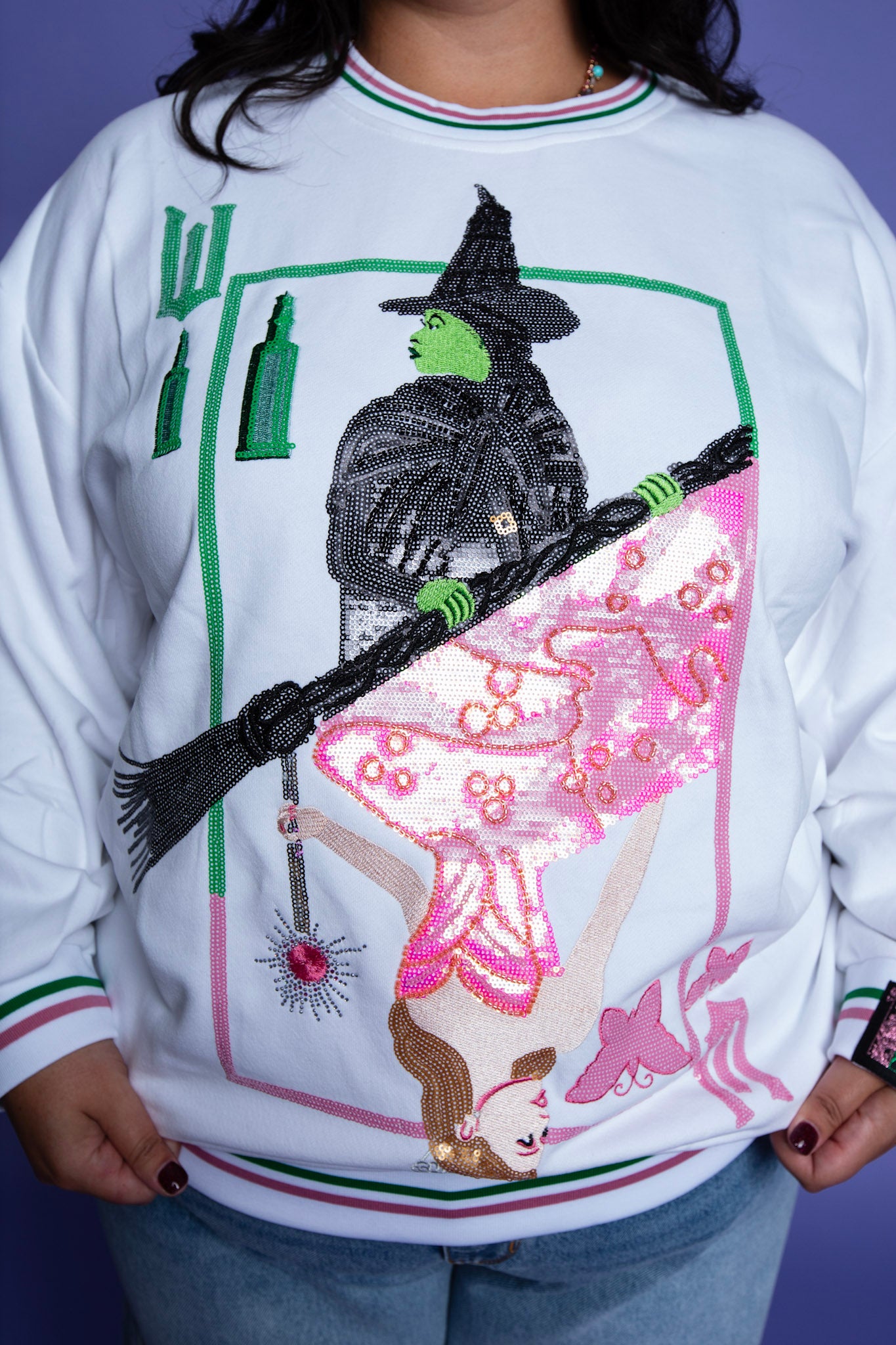 QUEEN OF SPARKLES | Licensed Elphaba and Glinda Sweater