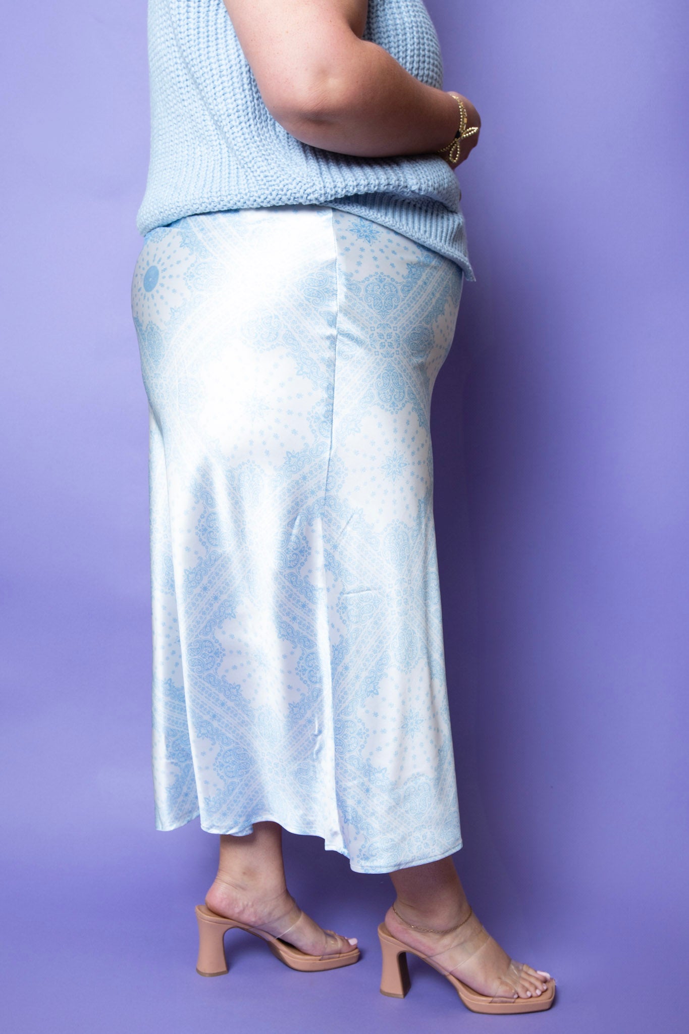 Silken Sky Skirt | Plus