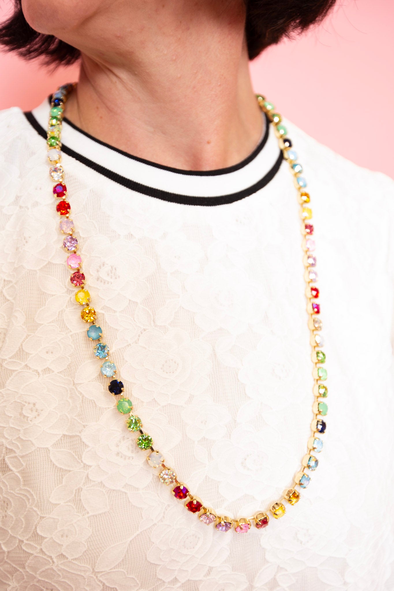 Long Rainbow Jewel Necklace