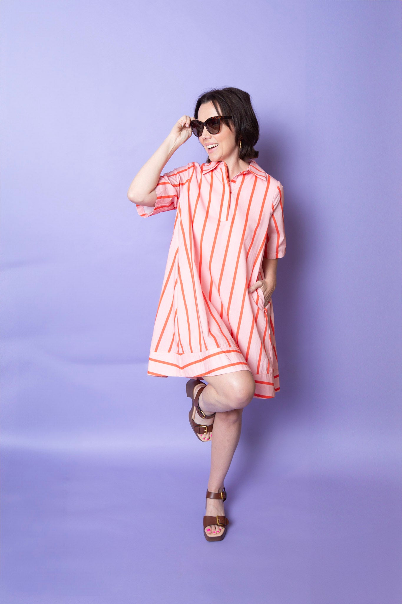 Striped in Love Dress | Pink