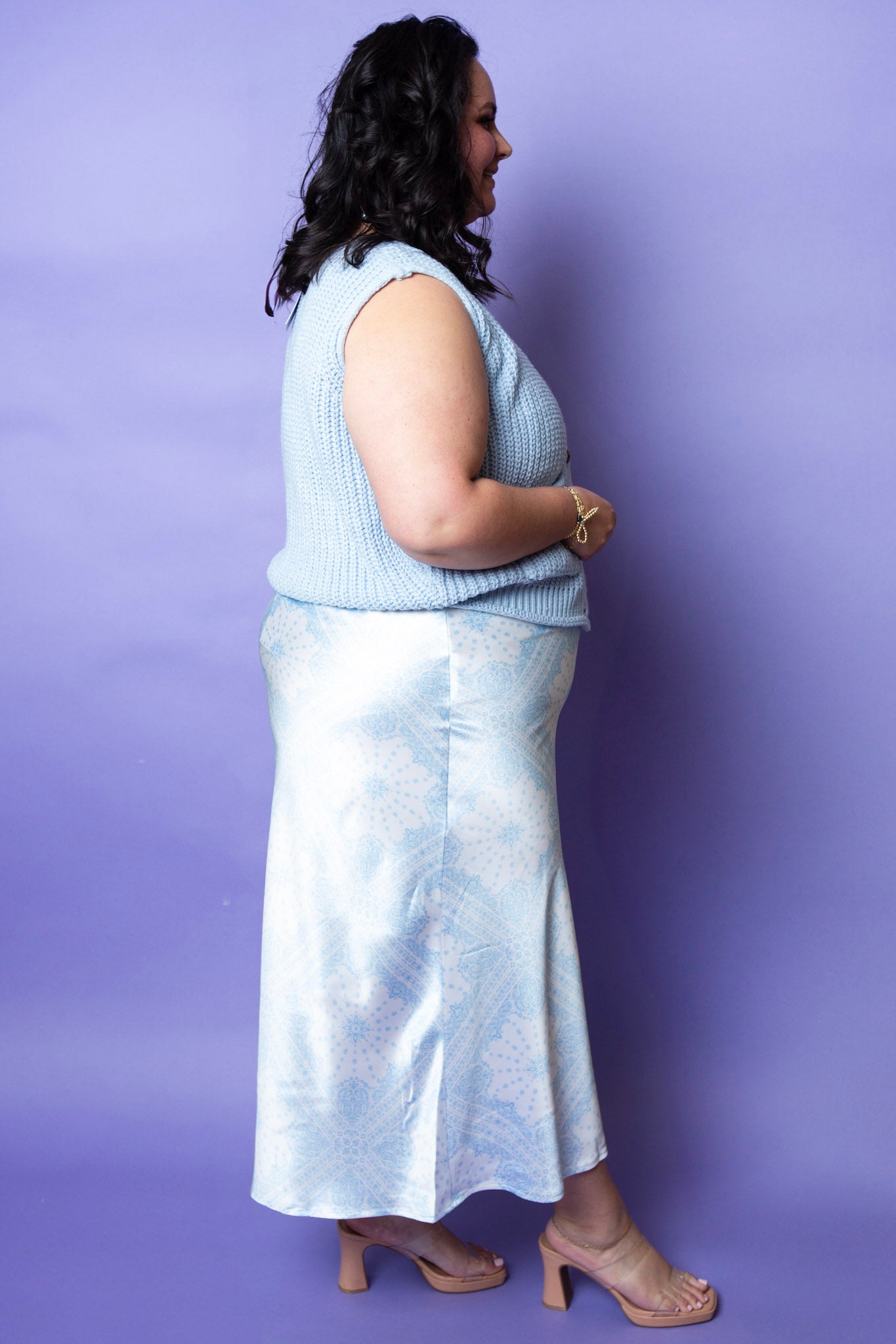 Silken Sky Skirt | Plus