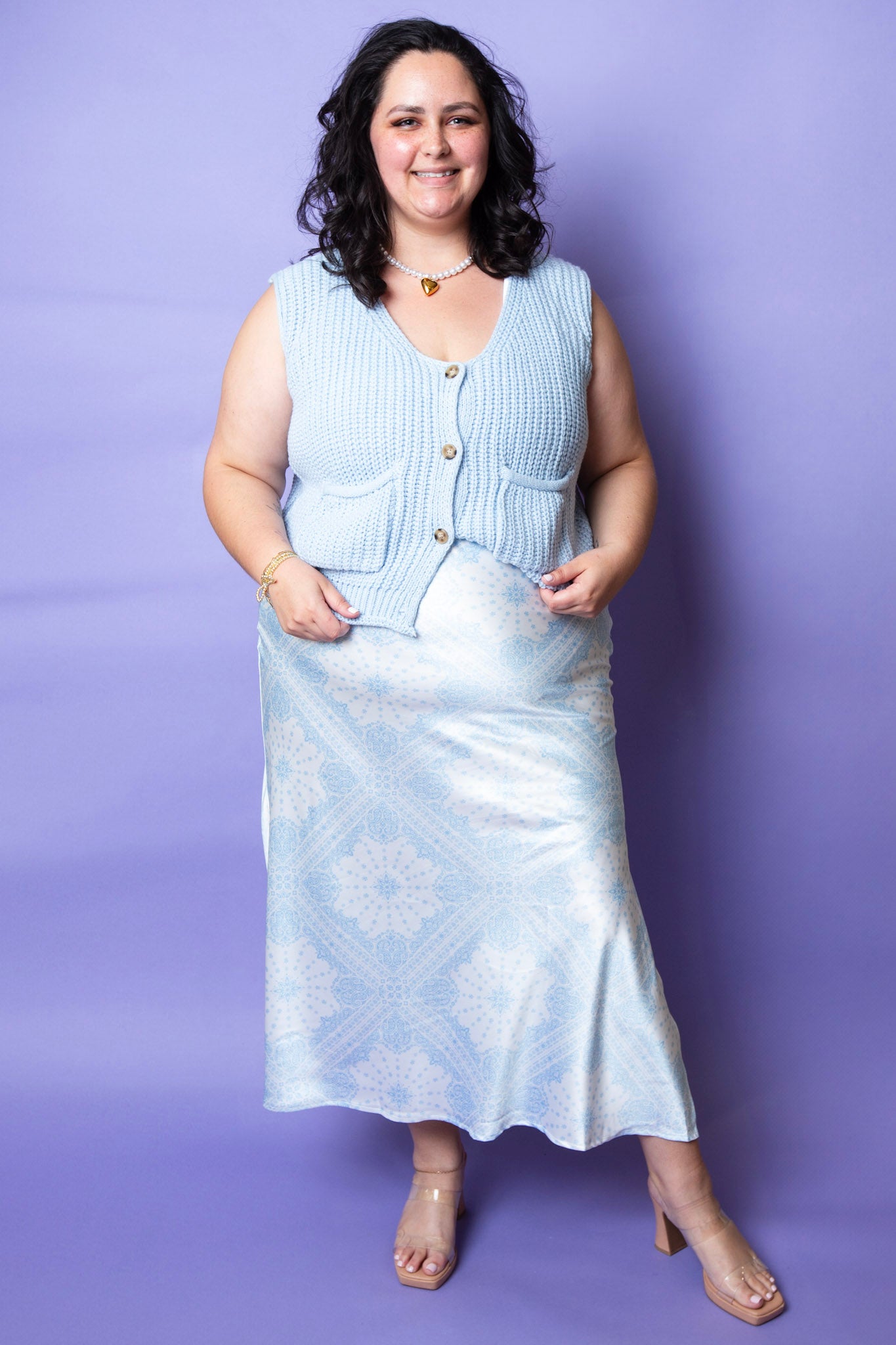 Silken Sky Skirt | Plus