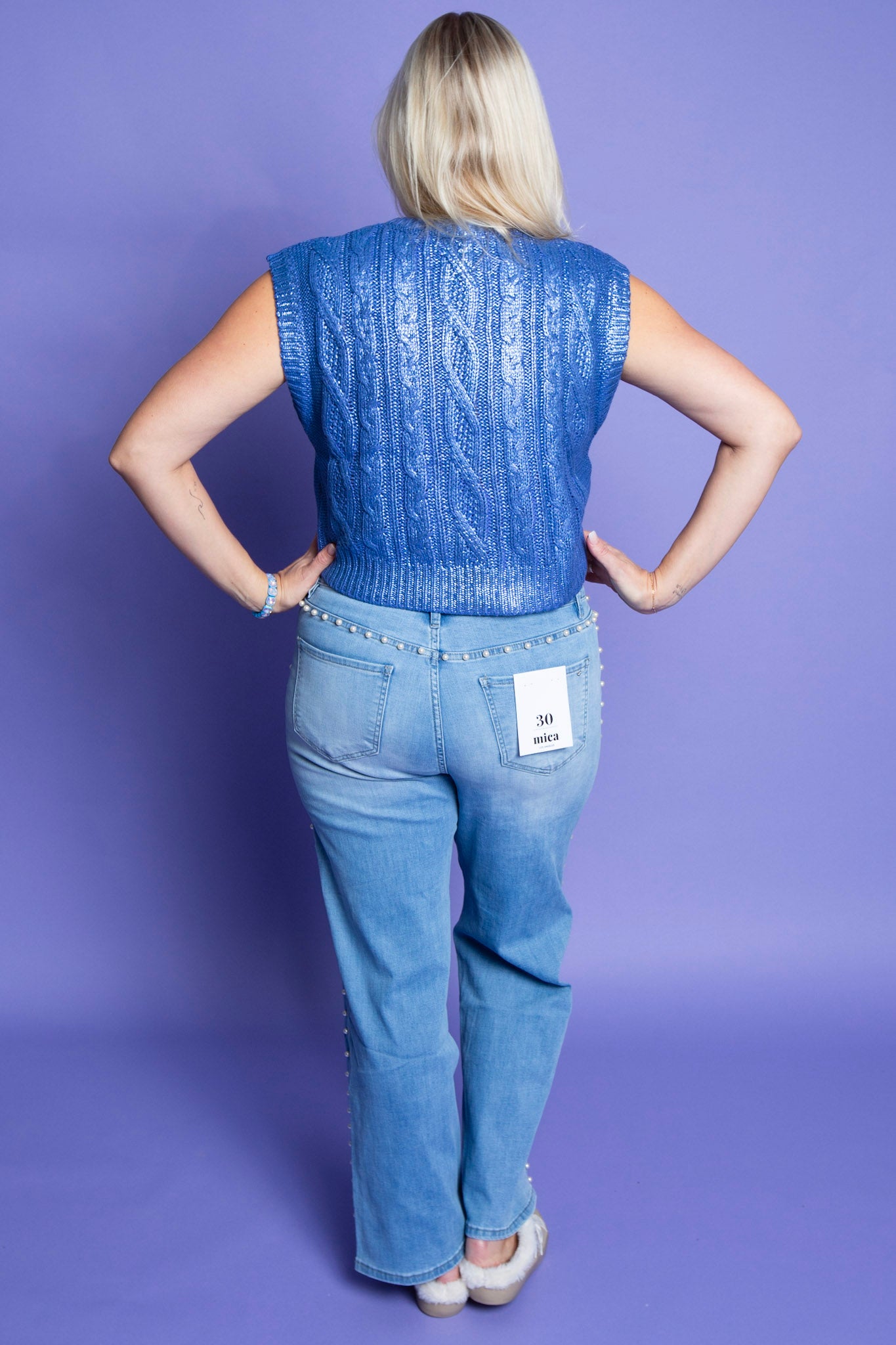 Metallic Waves Sweater Vest