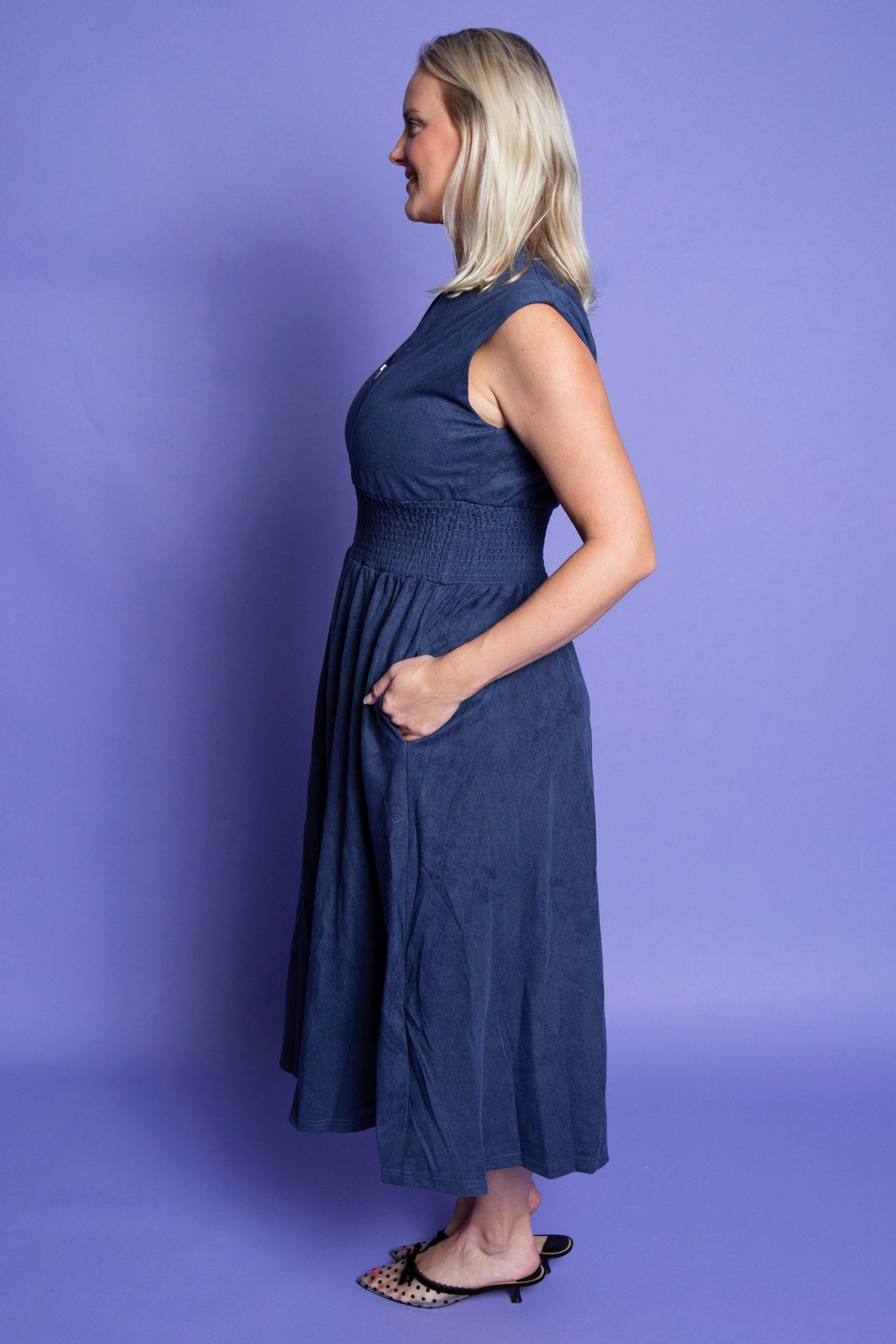 Royal Denim Dress