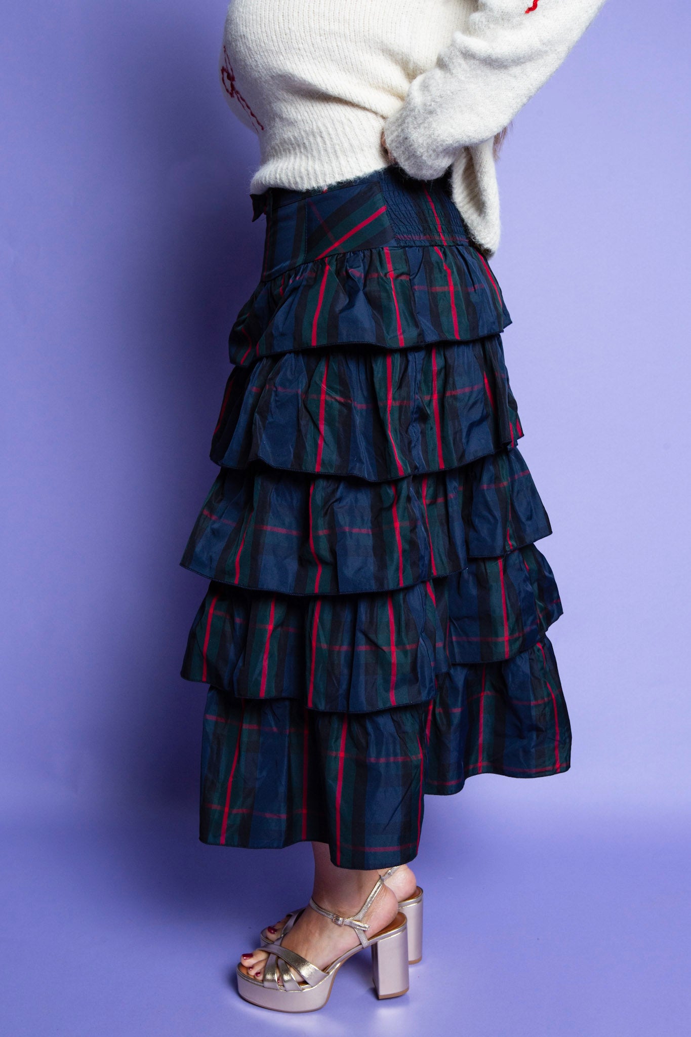 Plaid Ruffled Skirt