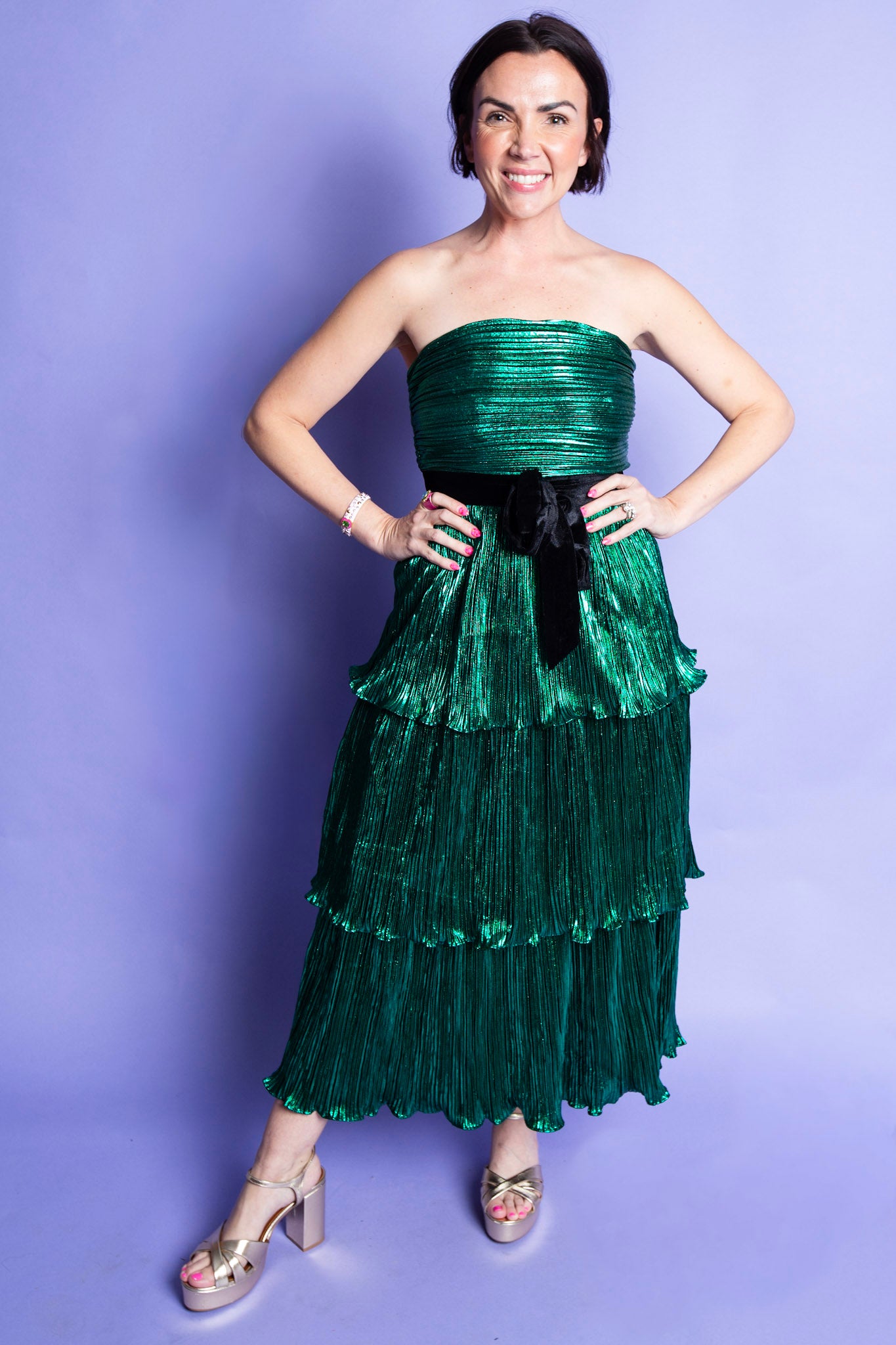 Emerald Metallic Dress