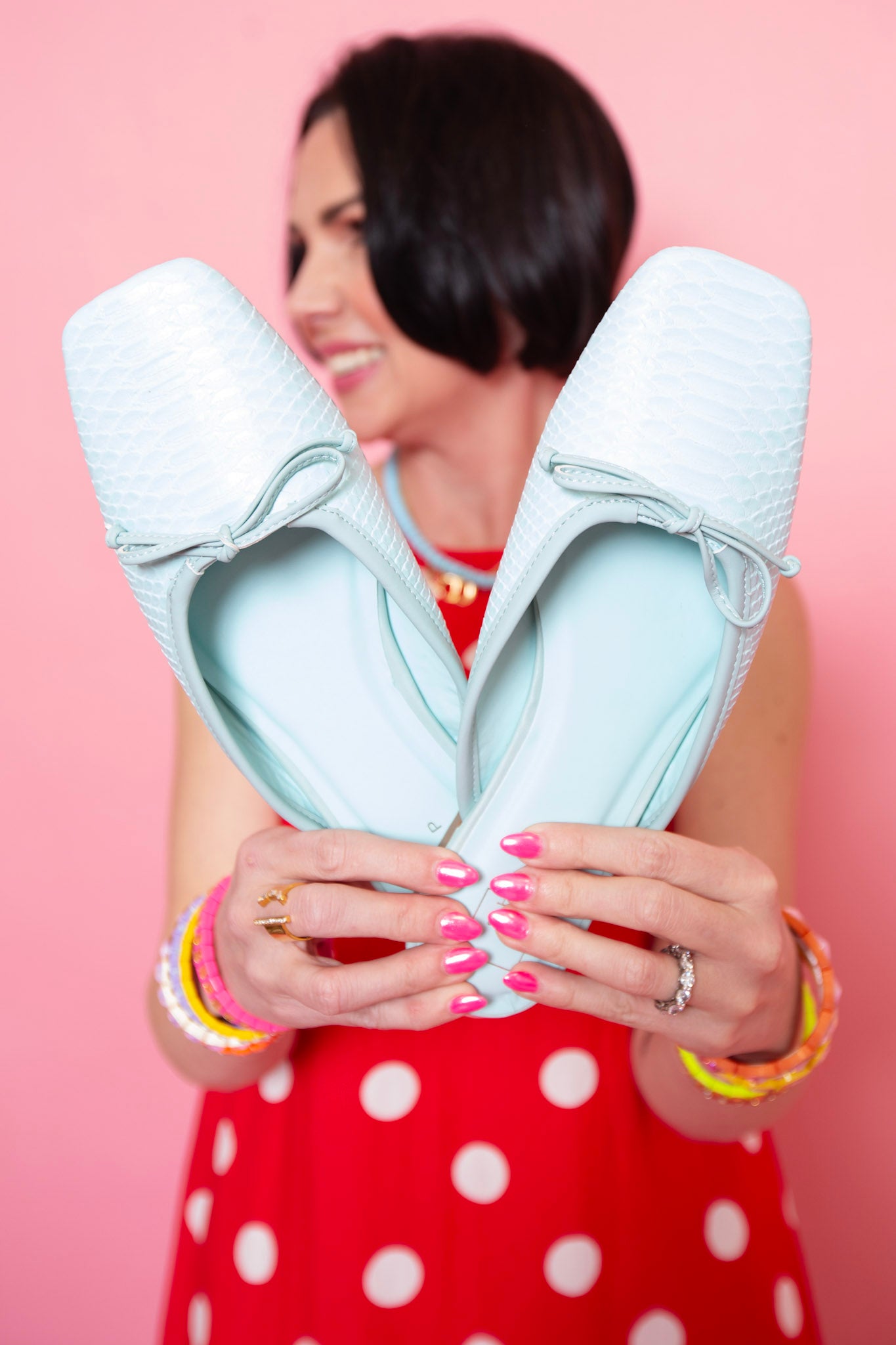 Andrea Mint Snake Mule