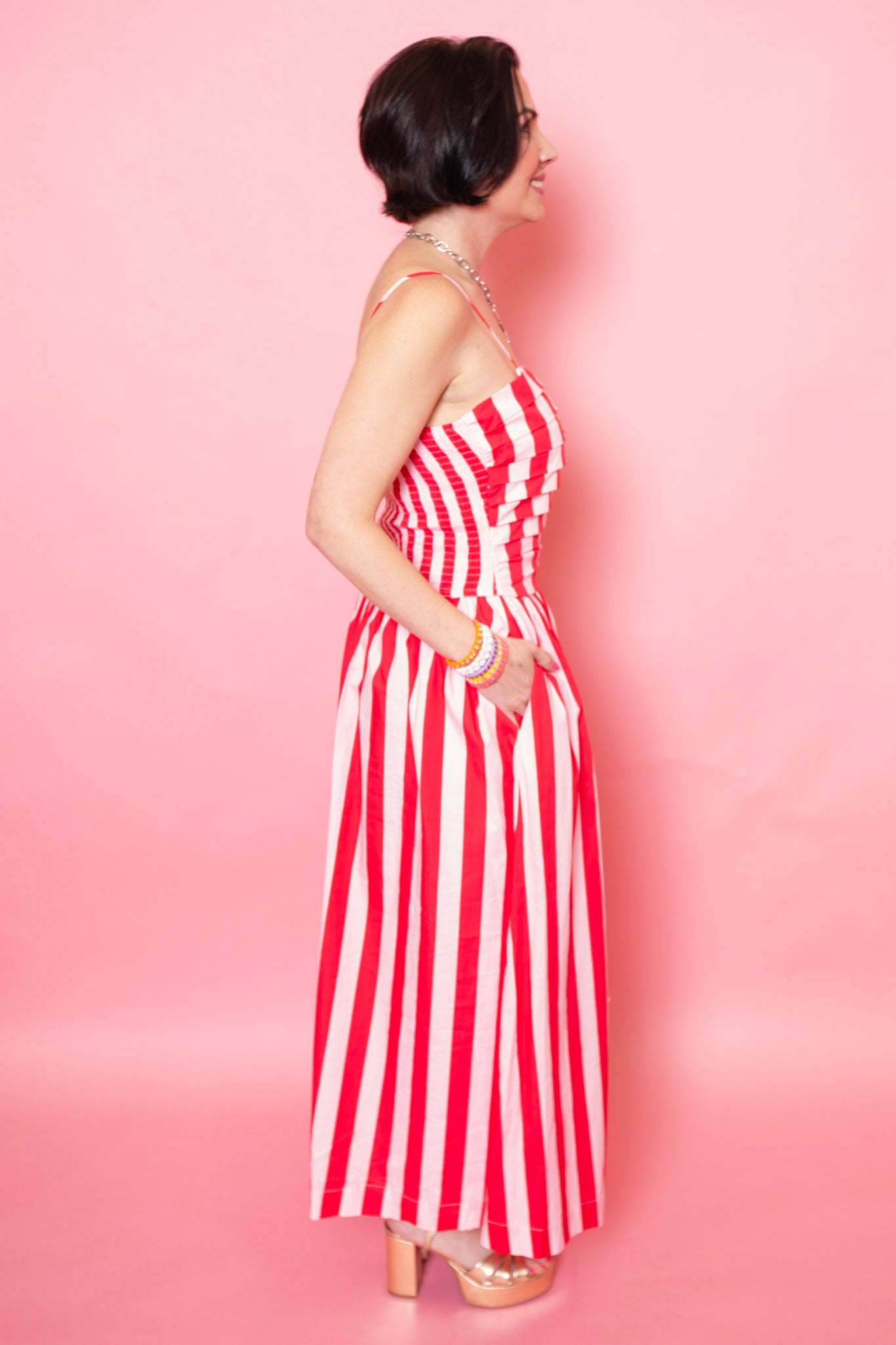 Candy Stripe Midi Dress