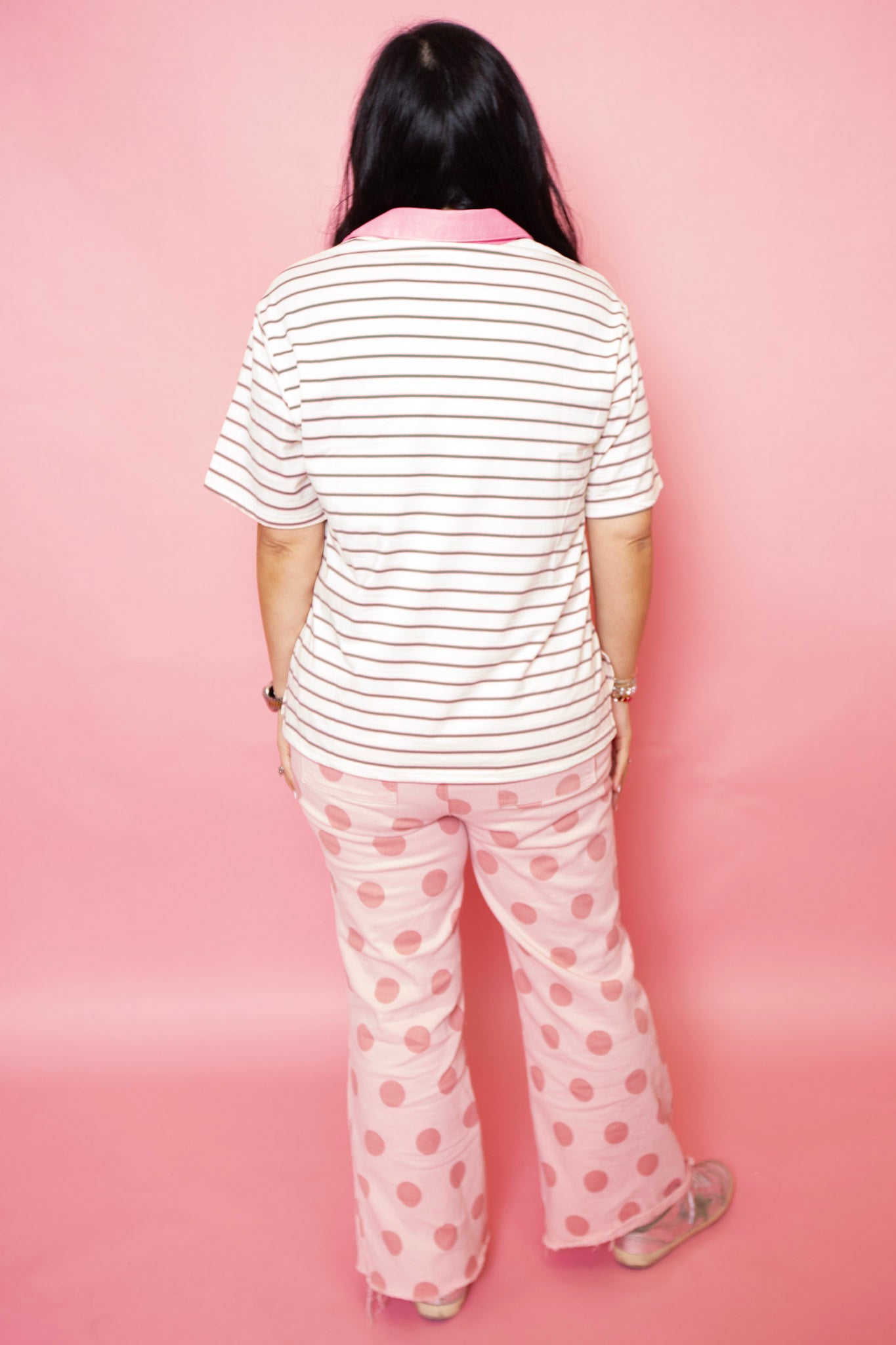 Modern Stripe Polo Top