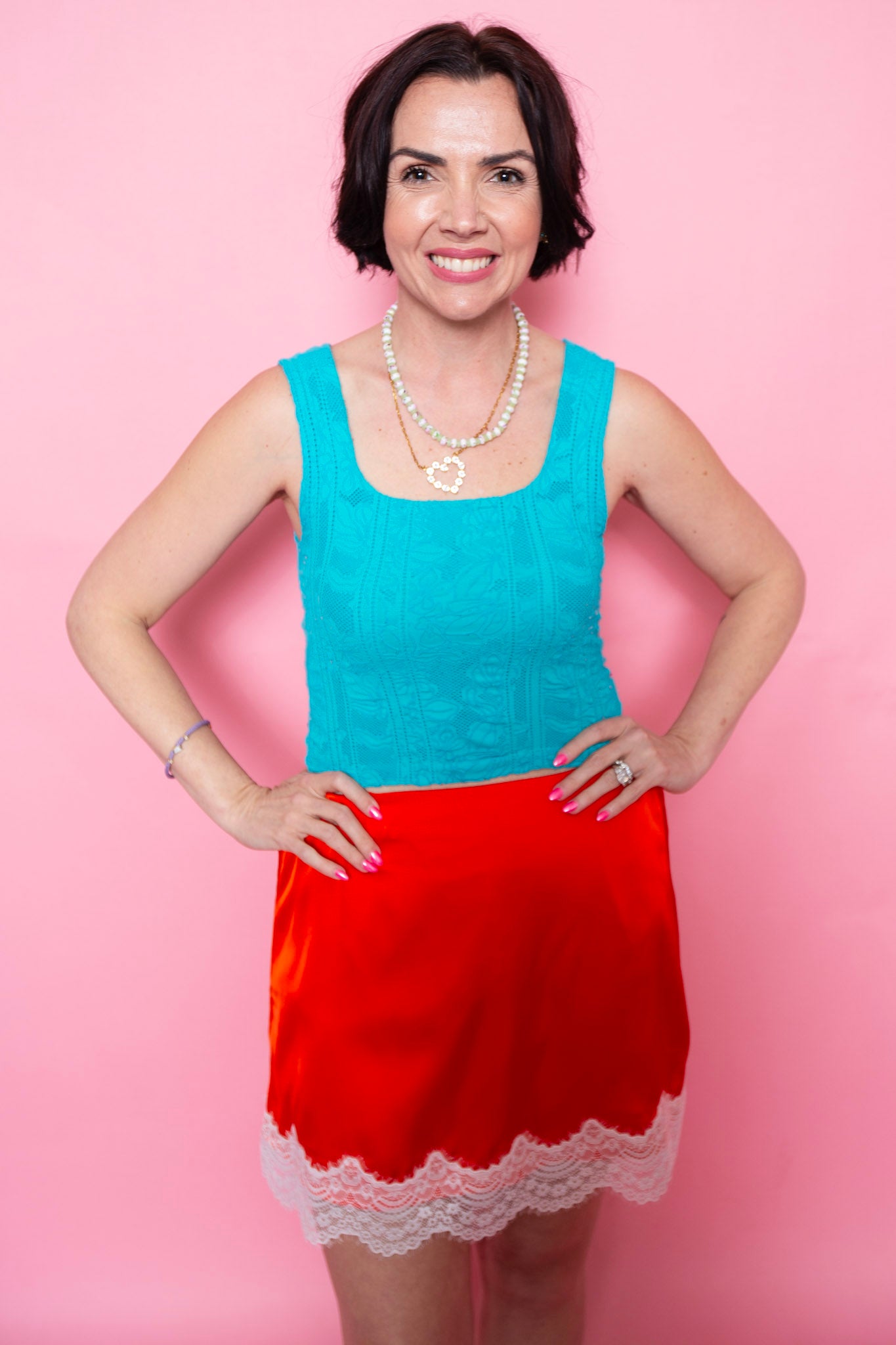 Double Lace Square Crop Top | Bluebird