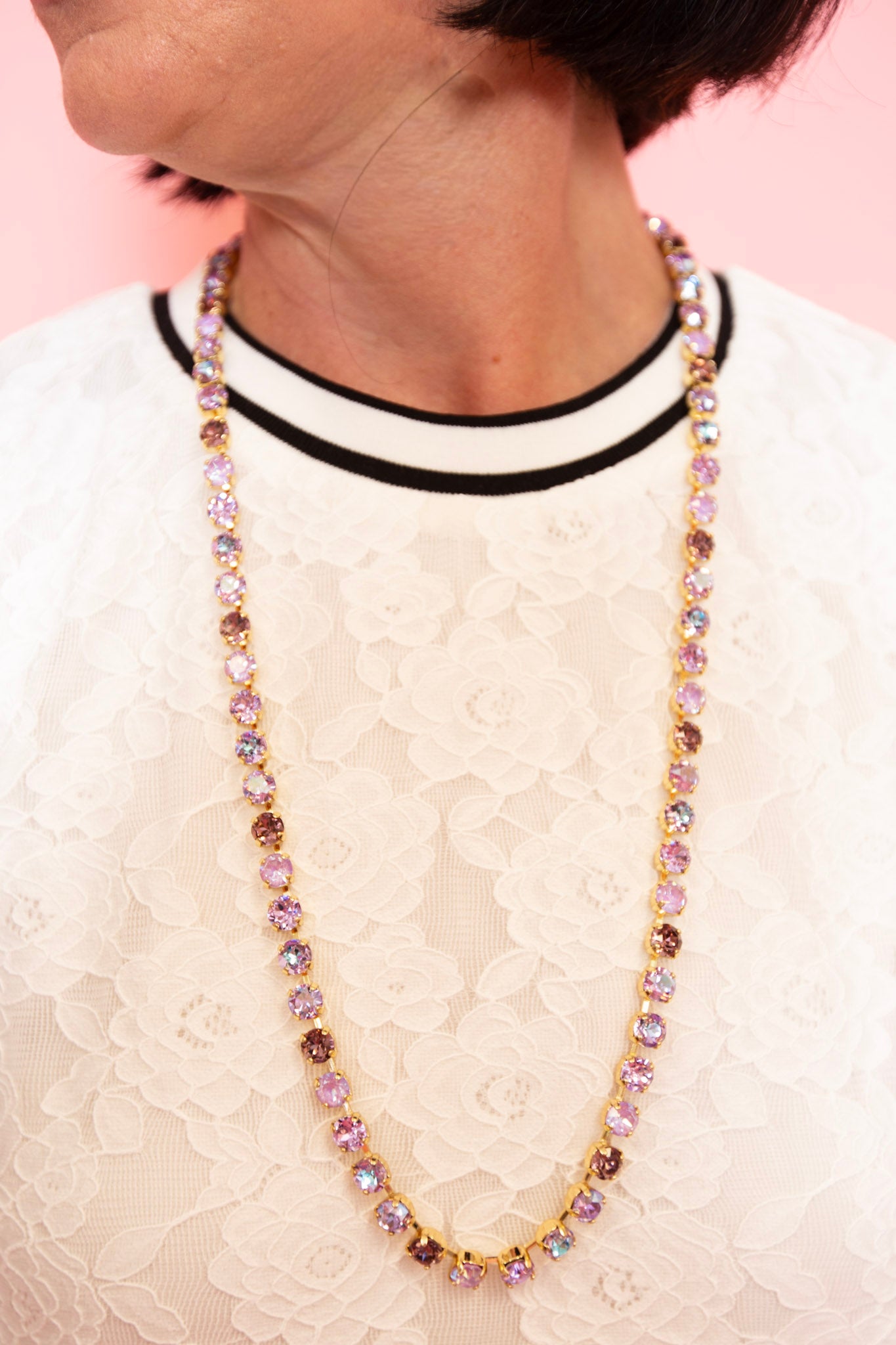 Long Purple Jewel Necklace