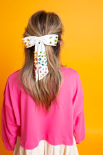 Load image into Gallery viewer, Brianna Cannon | Ivory Rainbow Gradient Barrette Bow
