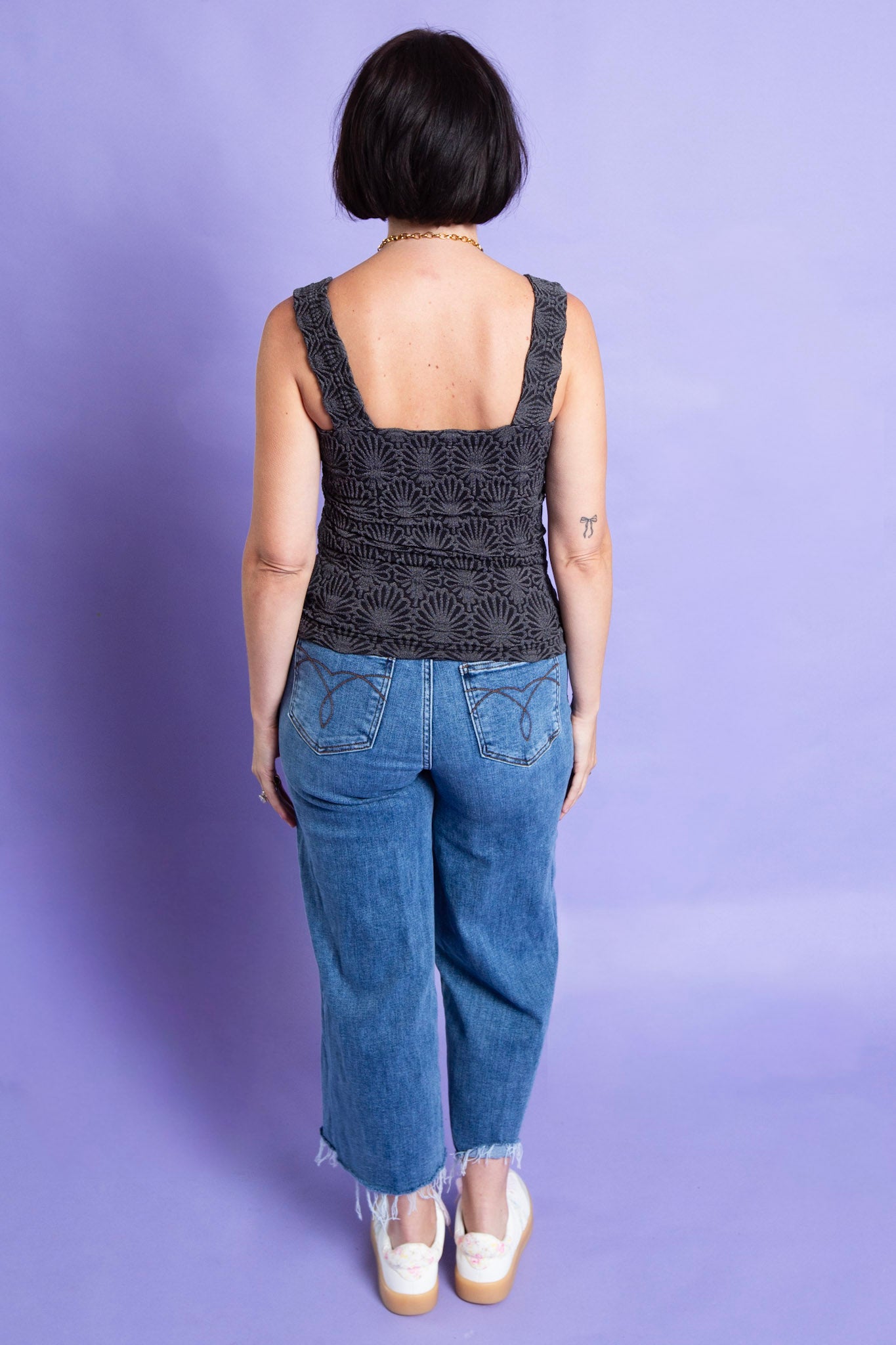 Super Stretch Krinkle Tank | Black