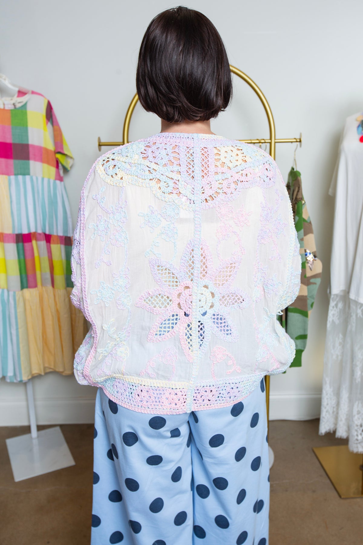 Rainbow Crochet Wing Cardigan