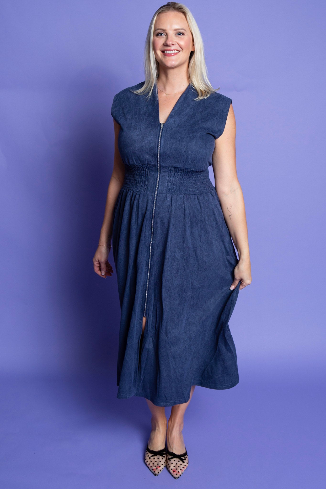 Royal Denim Dress
