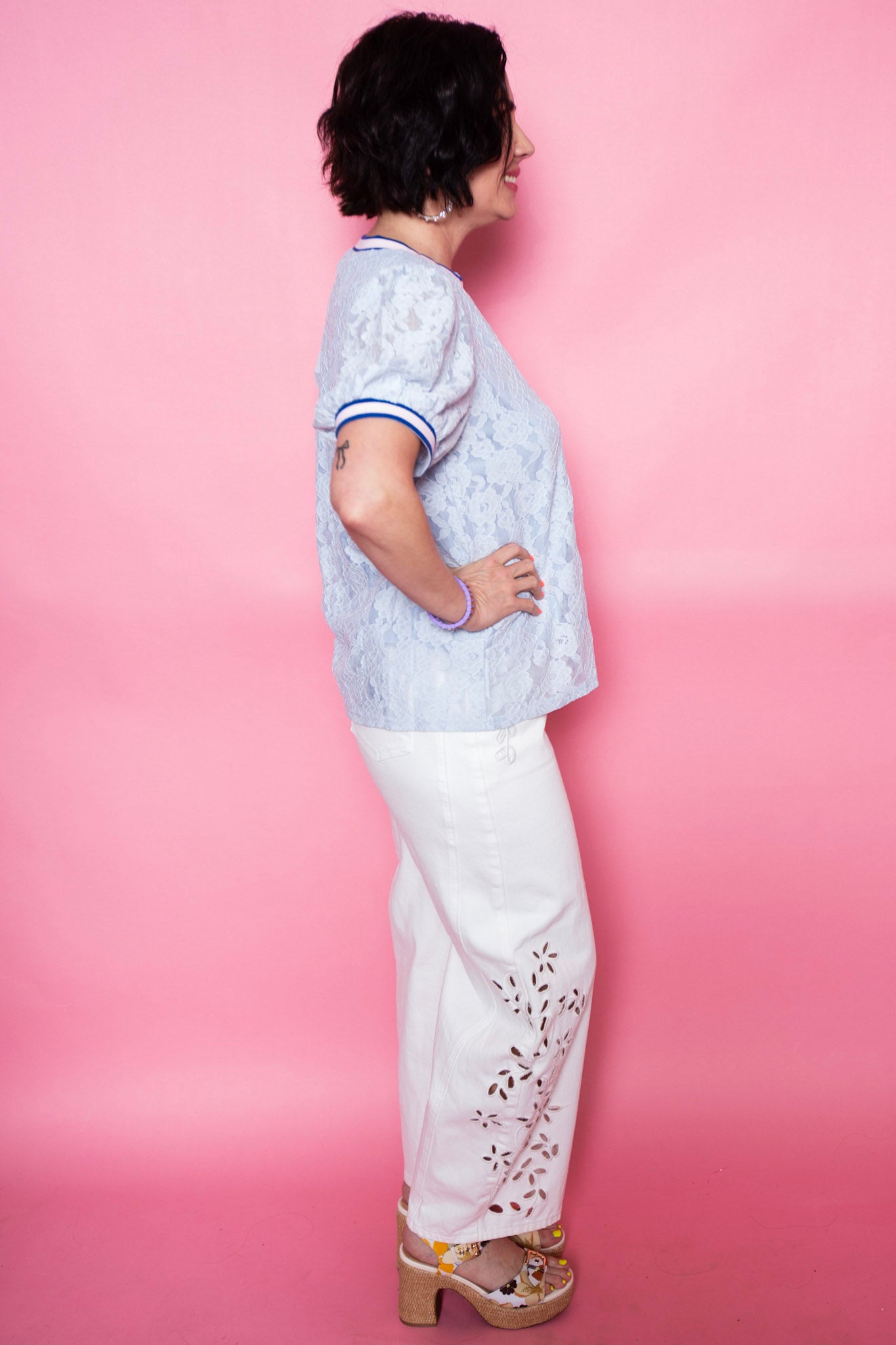 Lace & Line Top | Multiple Colors