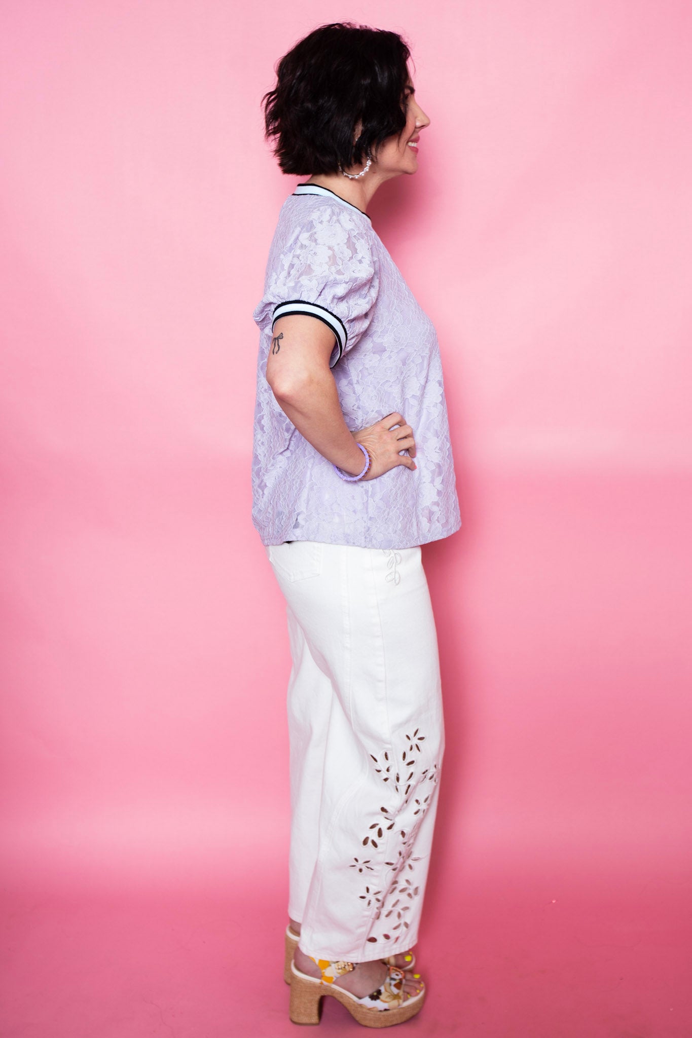 Lace & Line Top | Multiple Colors