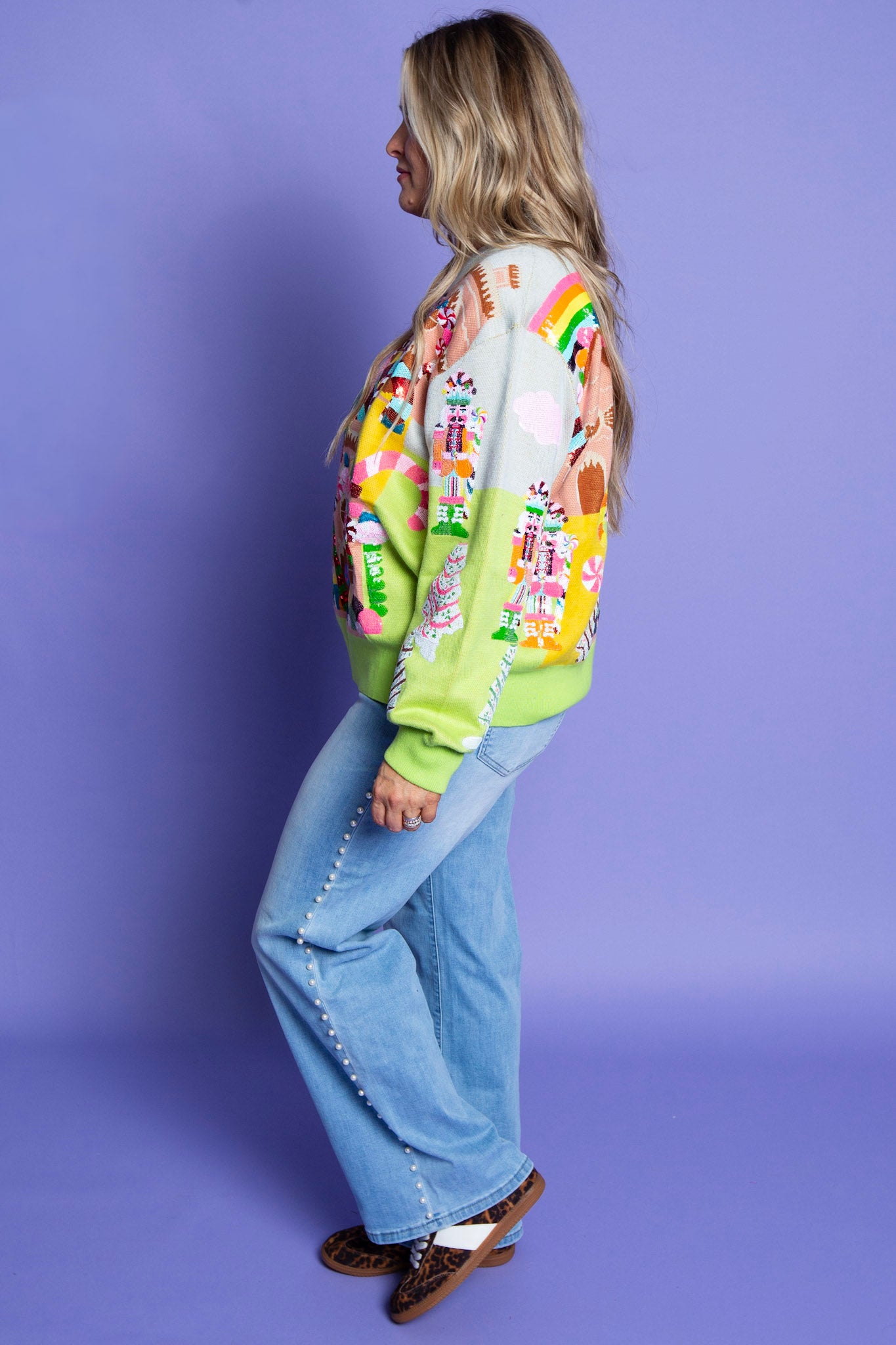 QUEEN OF SPARKLES | Multi Christmas Candyland Sweater