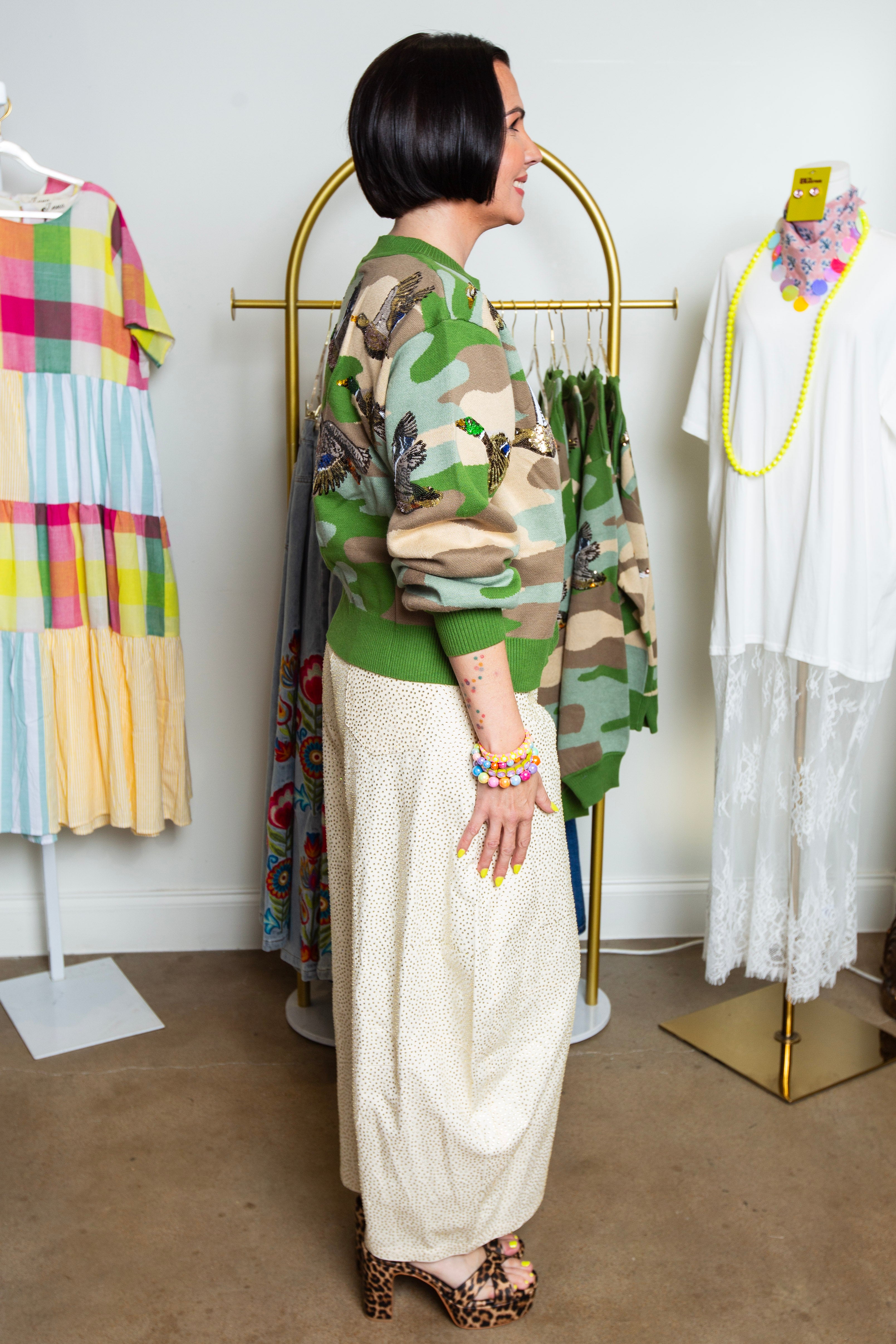 Queen Of Sparkles | Flying Duck Camo Cardigan