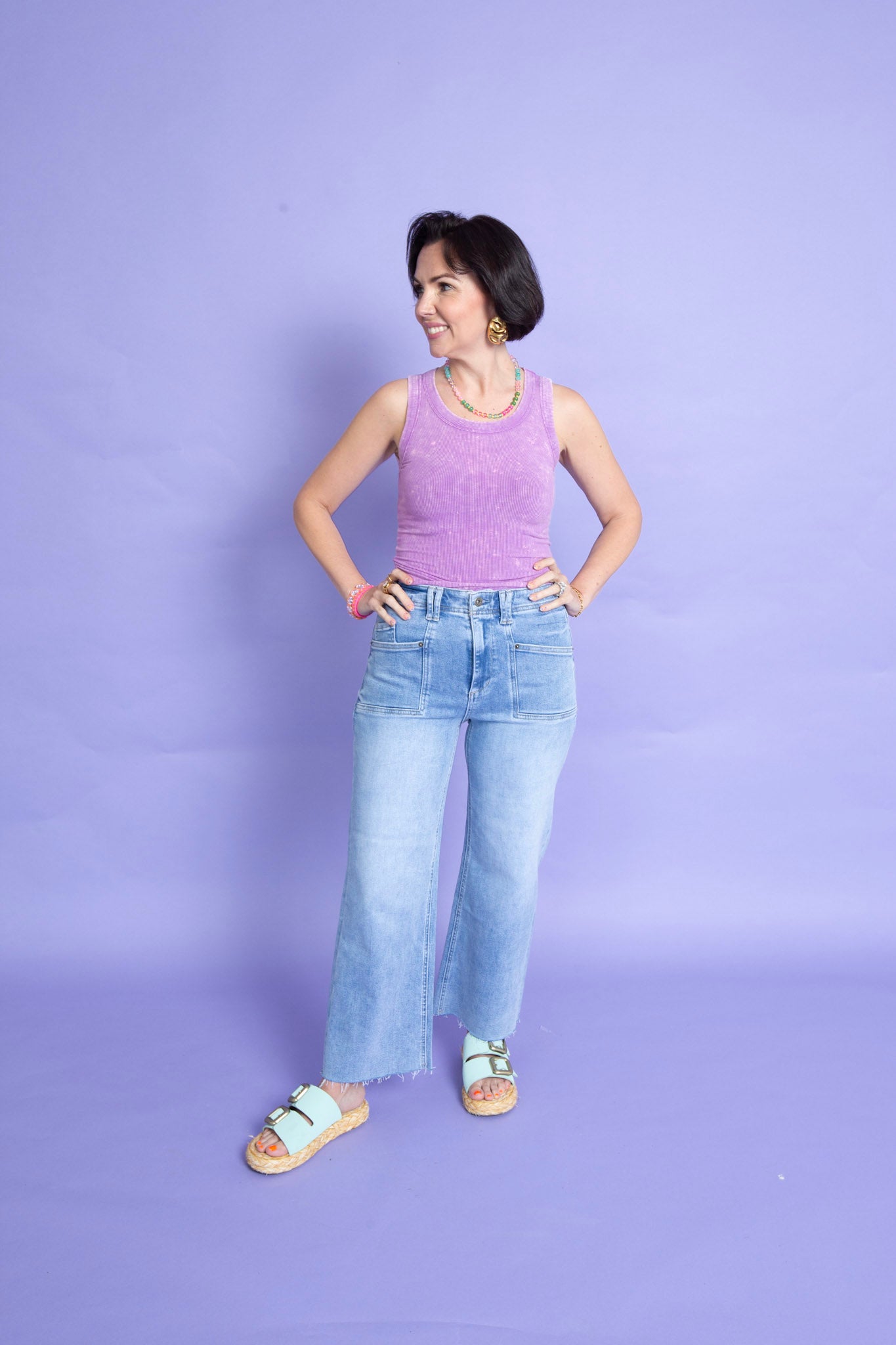 The Annie Cropped Wide Leg Jeans
