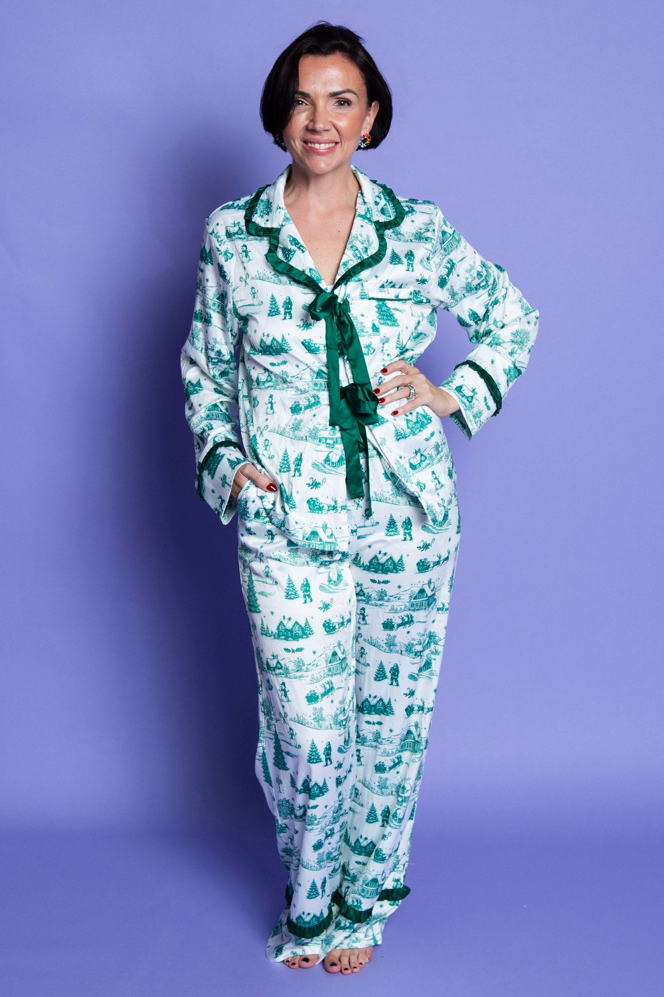 Christmas Toile Printed Pajama