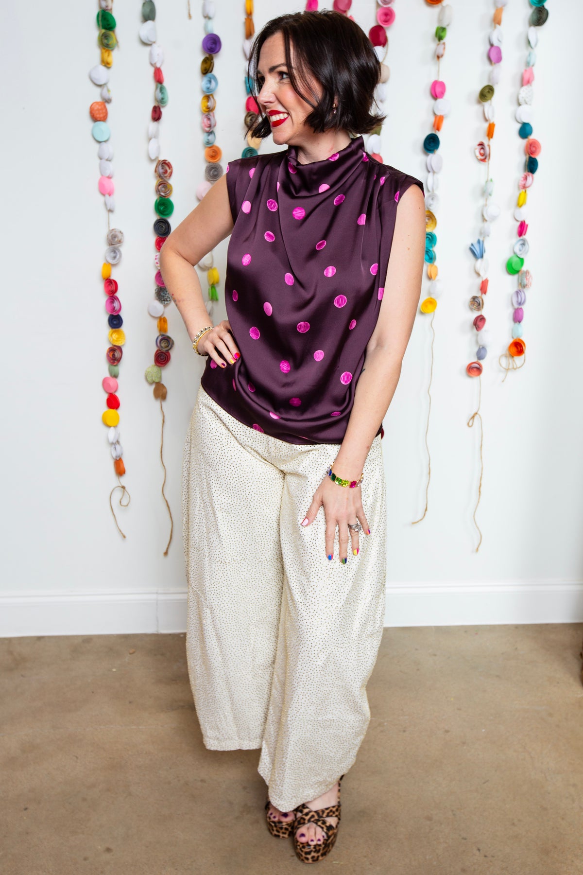 Plum Dot Blouse