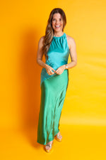 Load image into Gallery viewer, Teal Waters Satin Maxi
