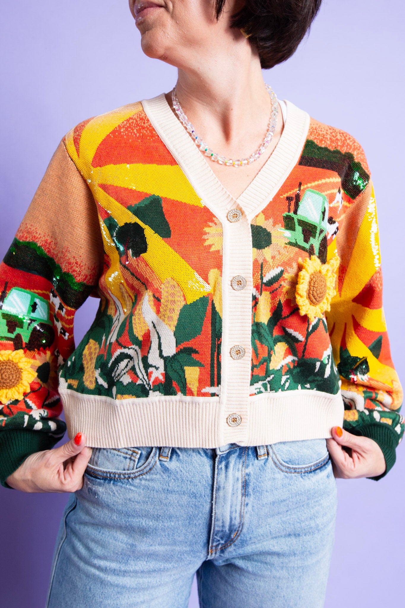 QUEEN OF SPARKLES | Sunflower Cardigan