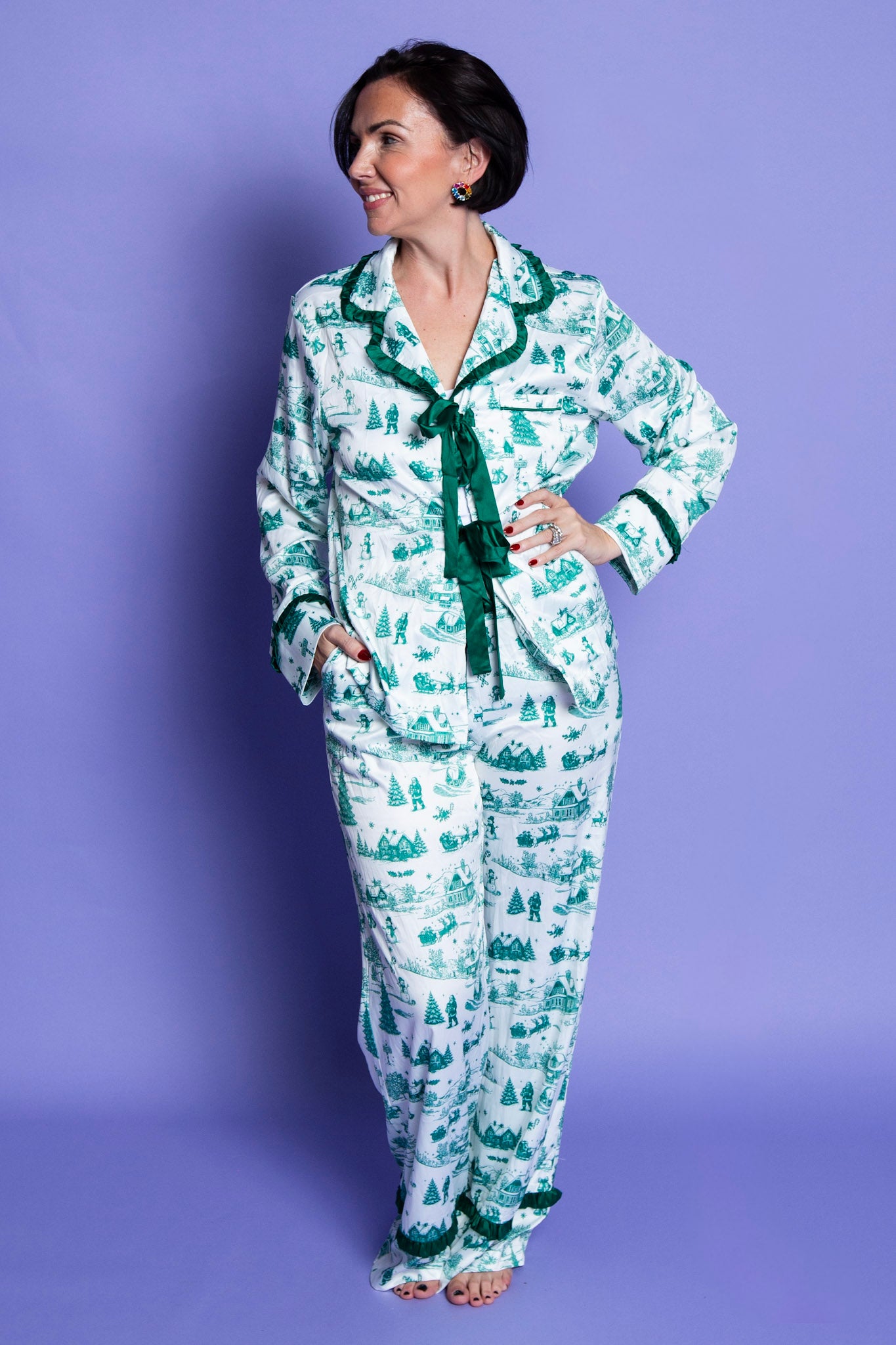 Christmas Toile Printed Pajama