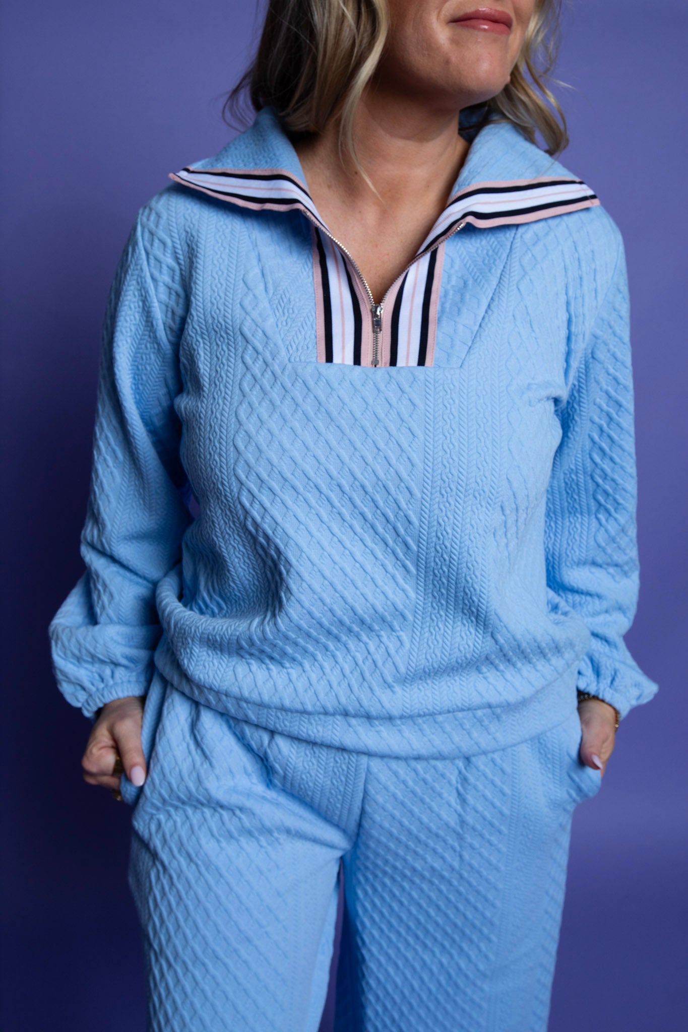 Sky Blue Quilted Set