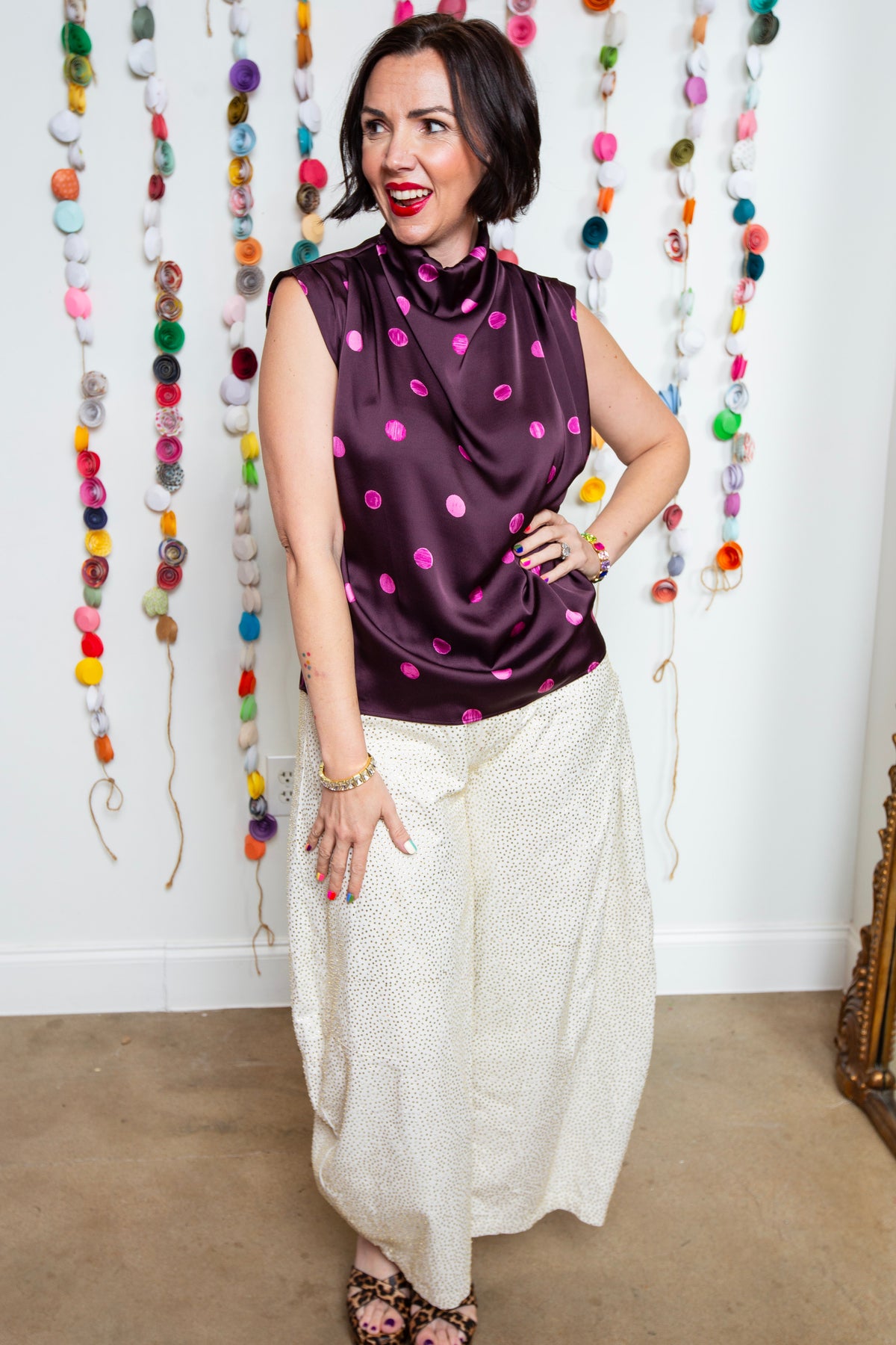 Plum Dot Blouse