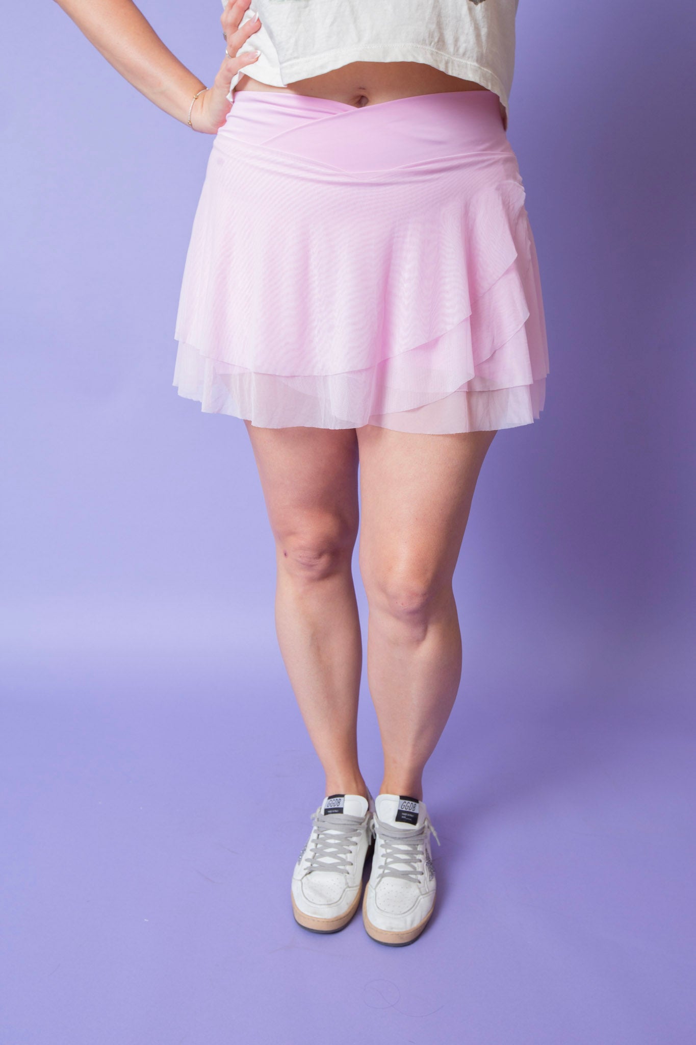 POPFLEX | Crisscross Hourglass Juliet Ballet Skort | Bubblegum | Reg & Plus