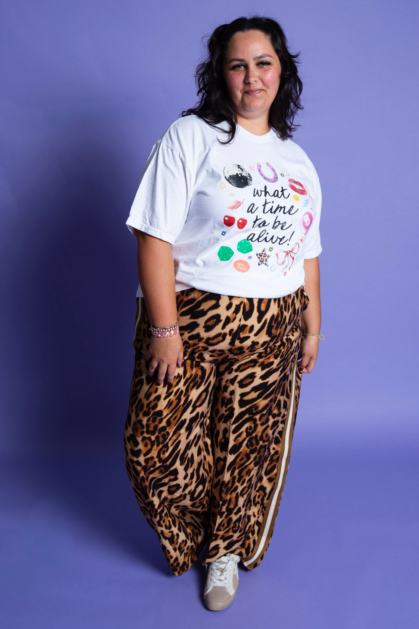 Leopard Wide Leg Pant | Plus