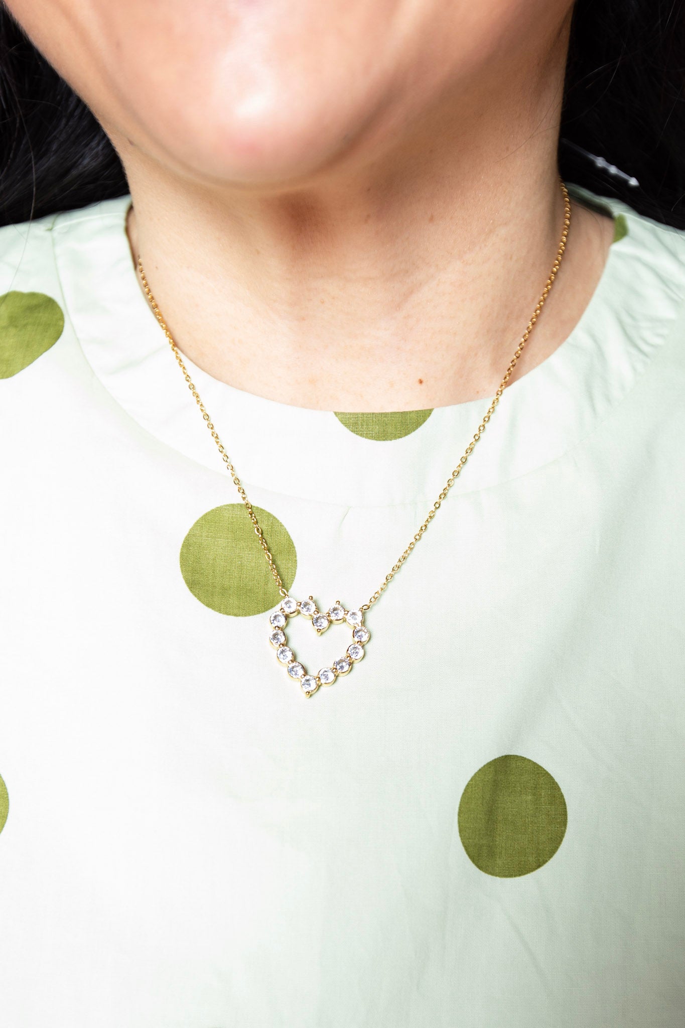 Chansutt Pearls | Diamond Heart Necklace