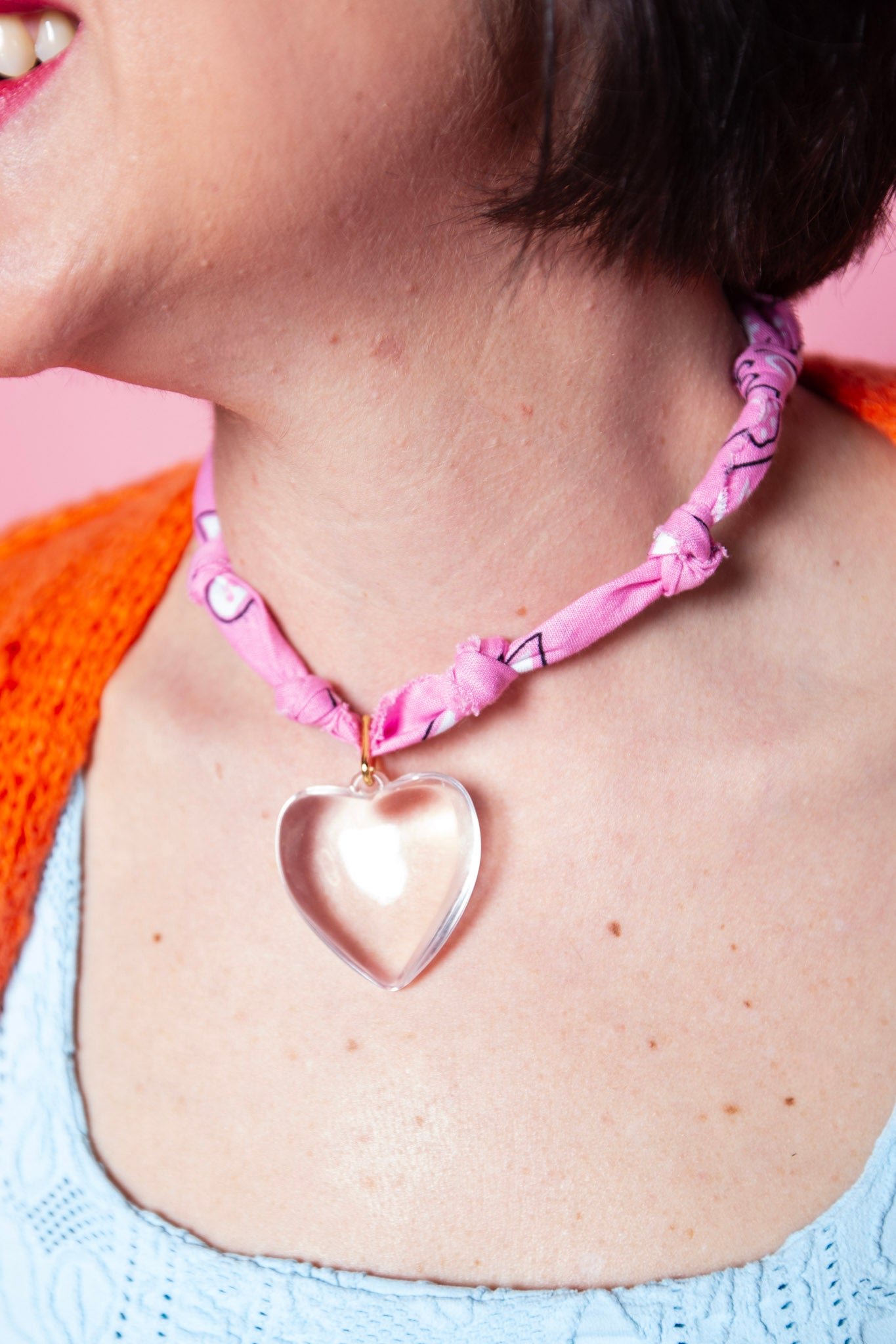 Nickel & Suede | Pink Bandana Necklace