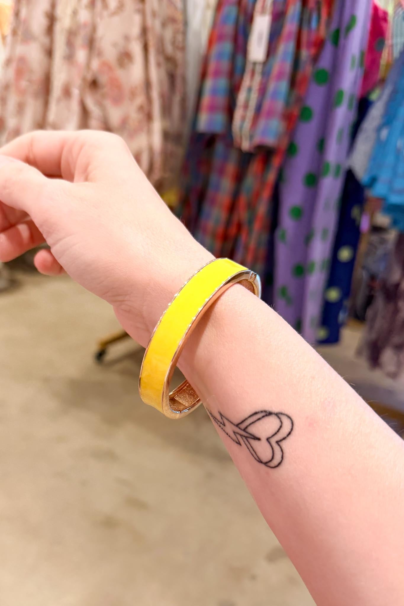 Bright Yellow Enamel Bangle