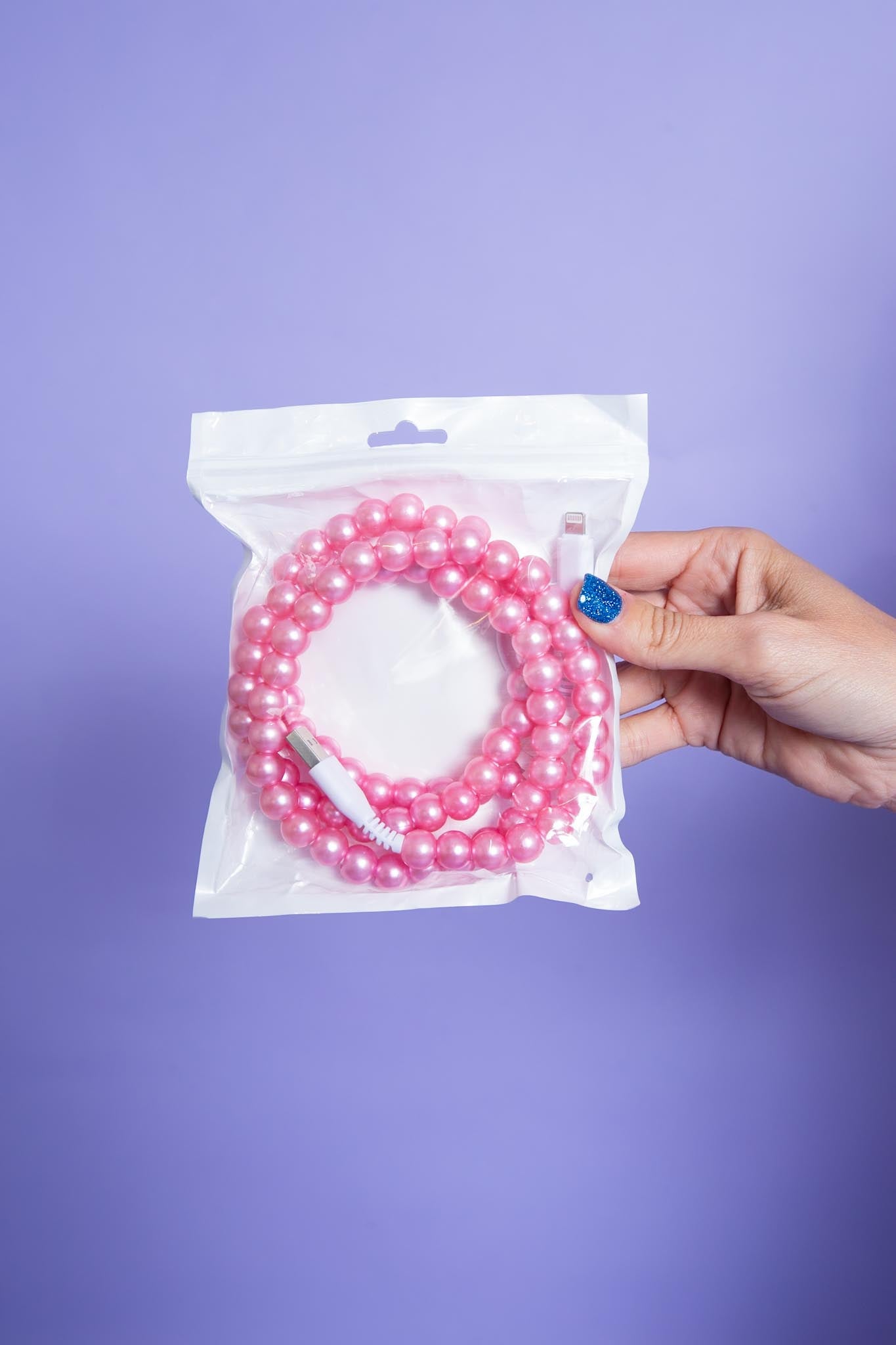 Pink Pearl Phone Charging Cable
