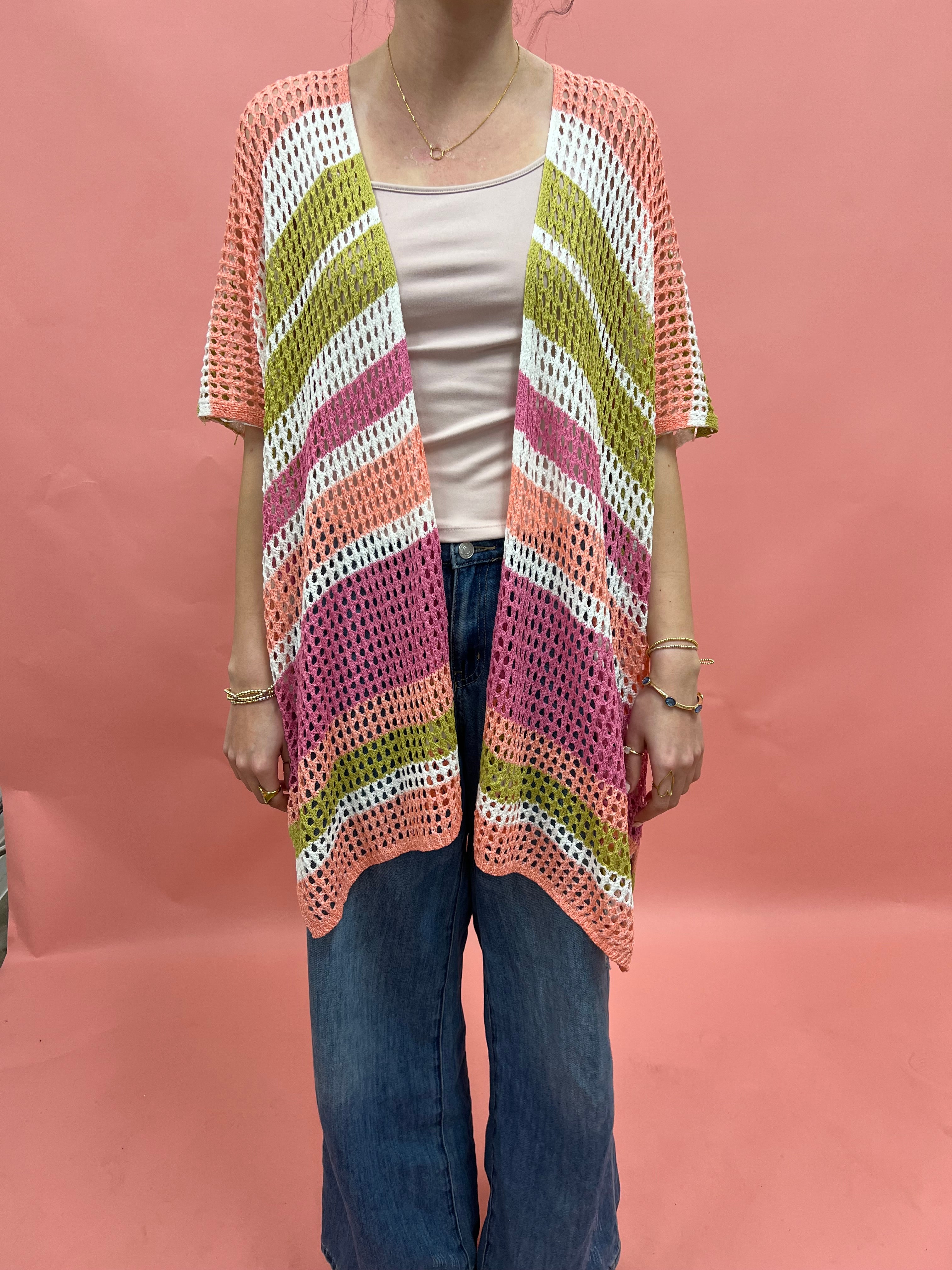 Woven Watermelon Kimono