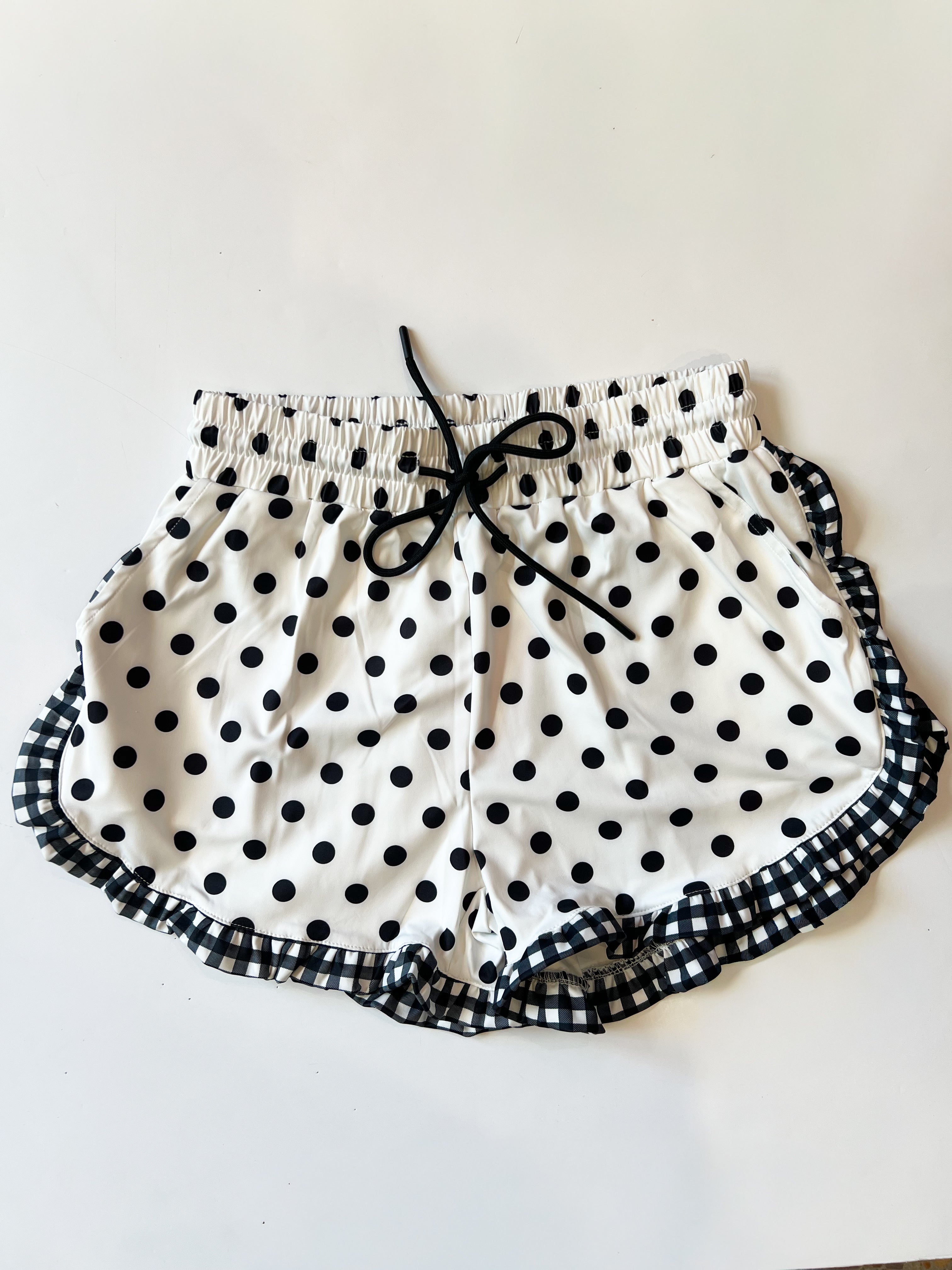 Jess Lea | White polka Dot Ruffle Shorts