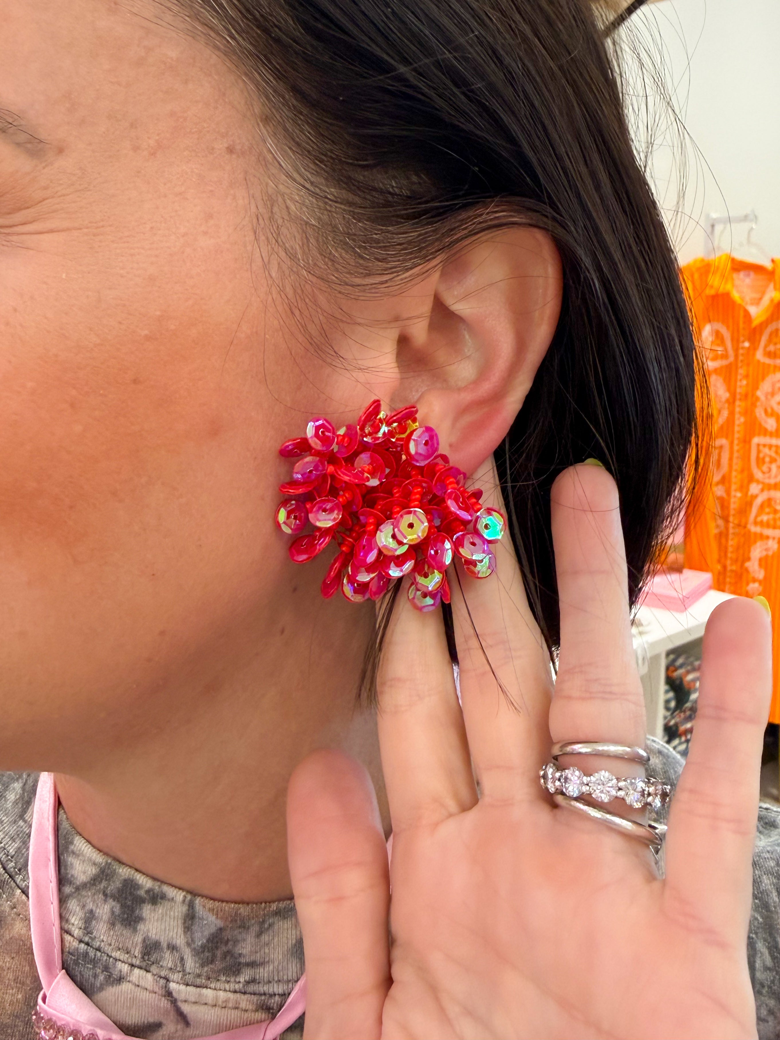 Fun Fetti Earring - Red