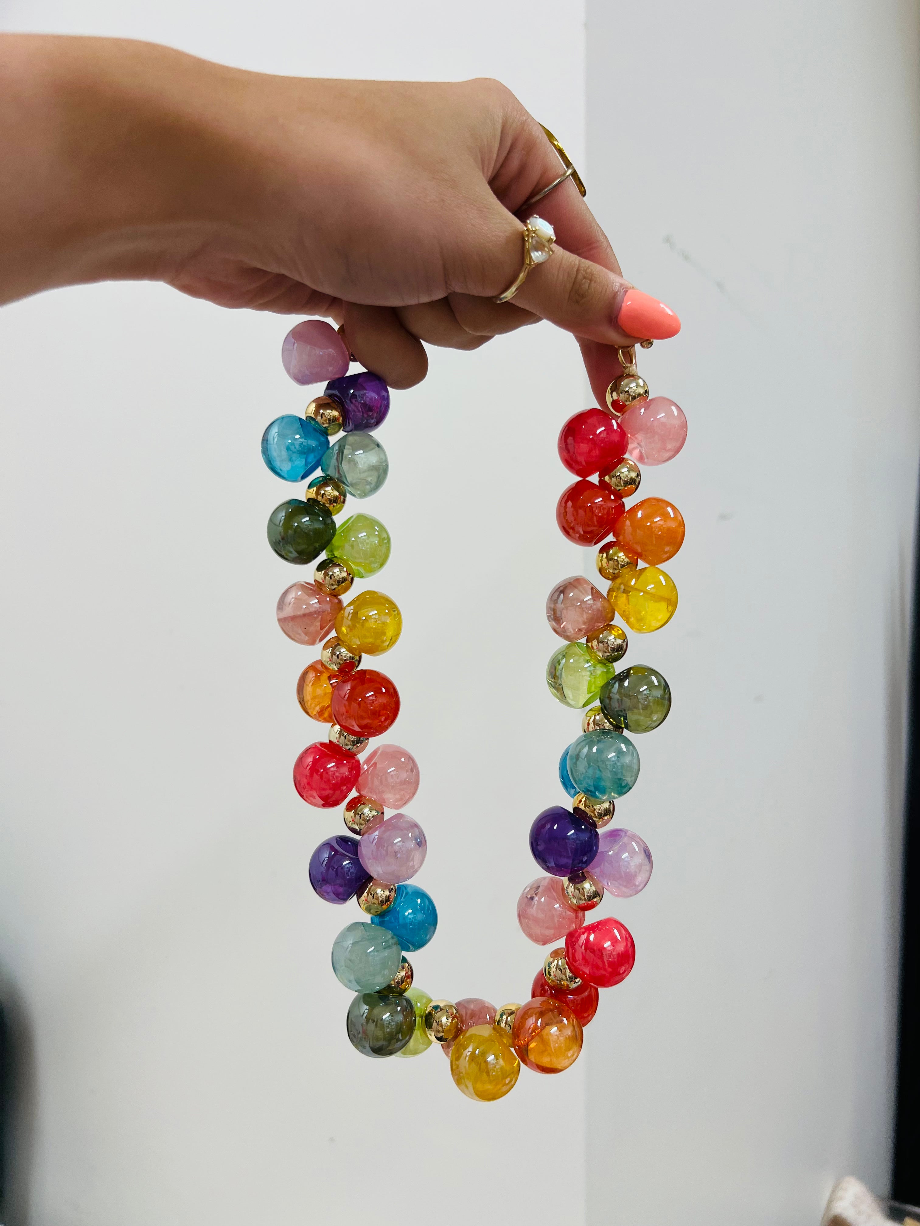 Rainbow Marbles Necklace