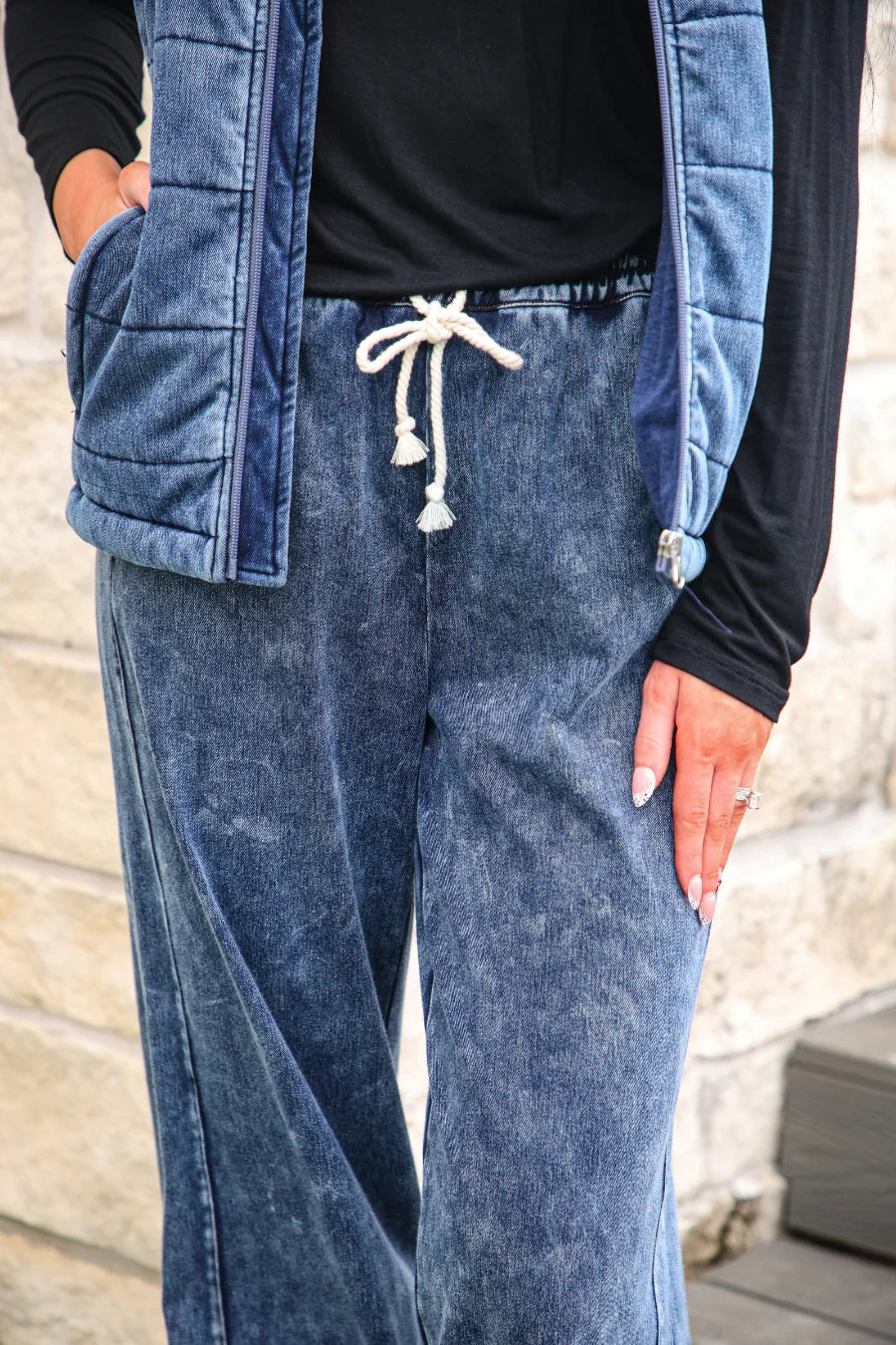 Preorder Refined Denim Wide Leg Pants- Light Wash