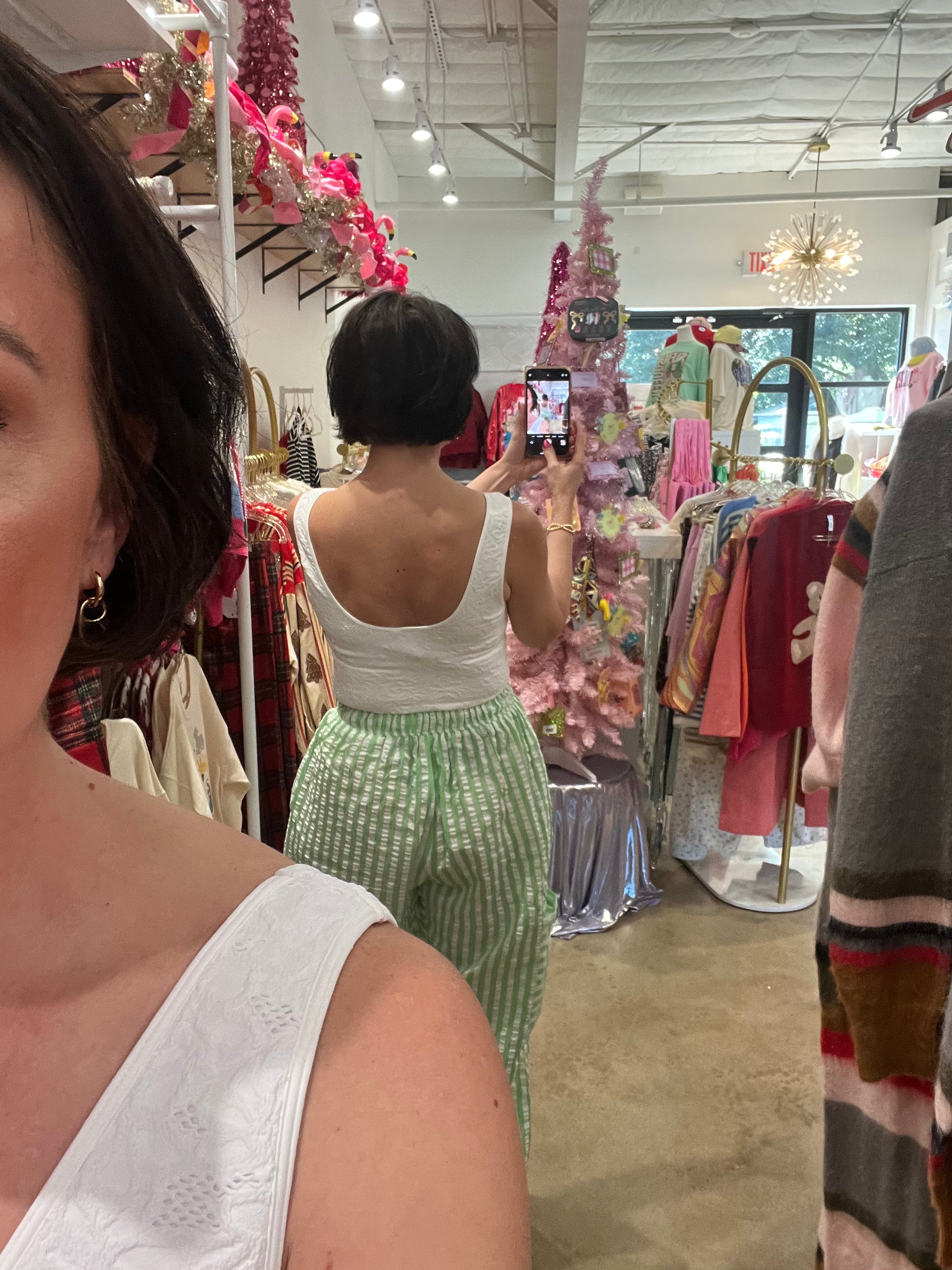 Lace V Neck Tank Top | White