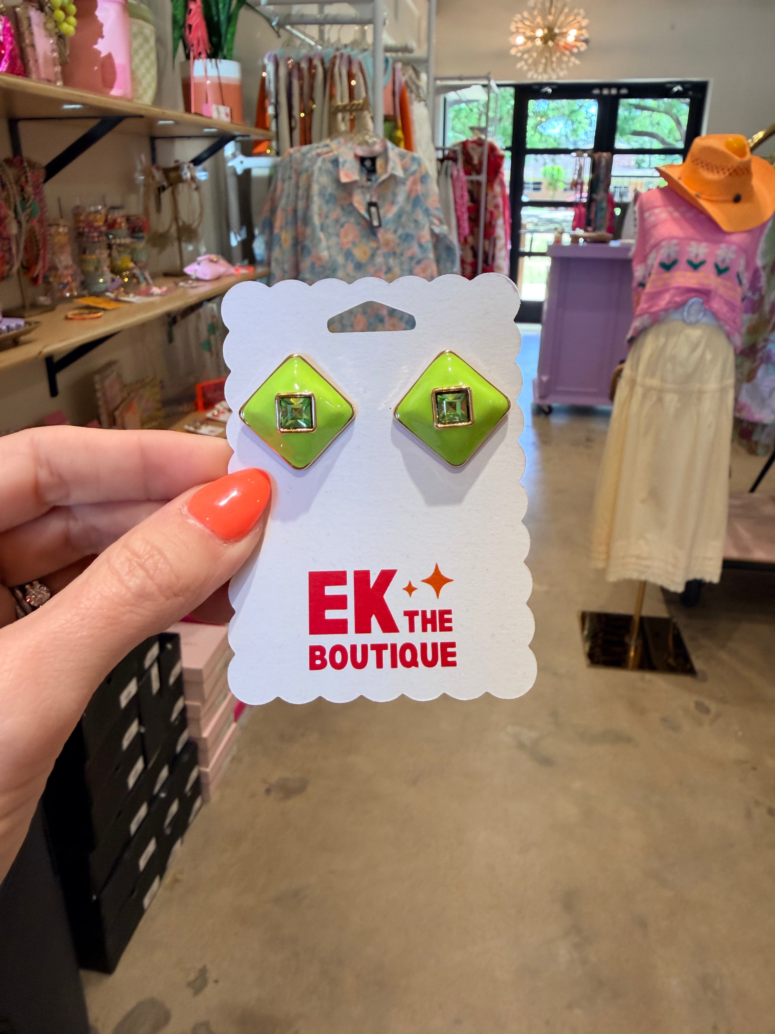 Lime Diamonds Earring